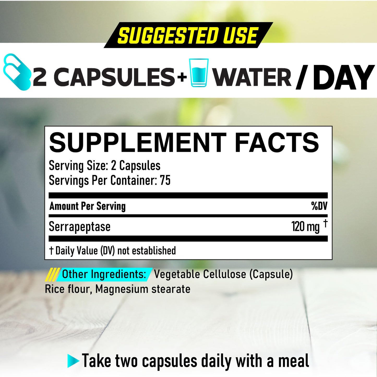 DEDICAD Serrapeptase Supplement 240,000 SPU 150 Capsules
