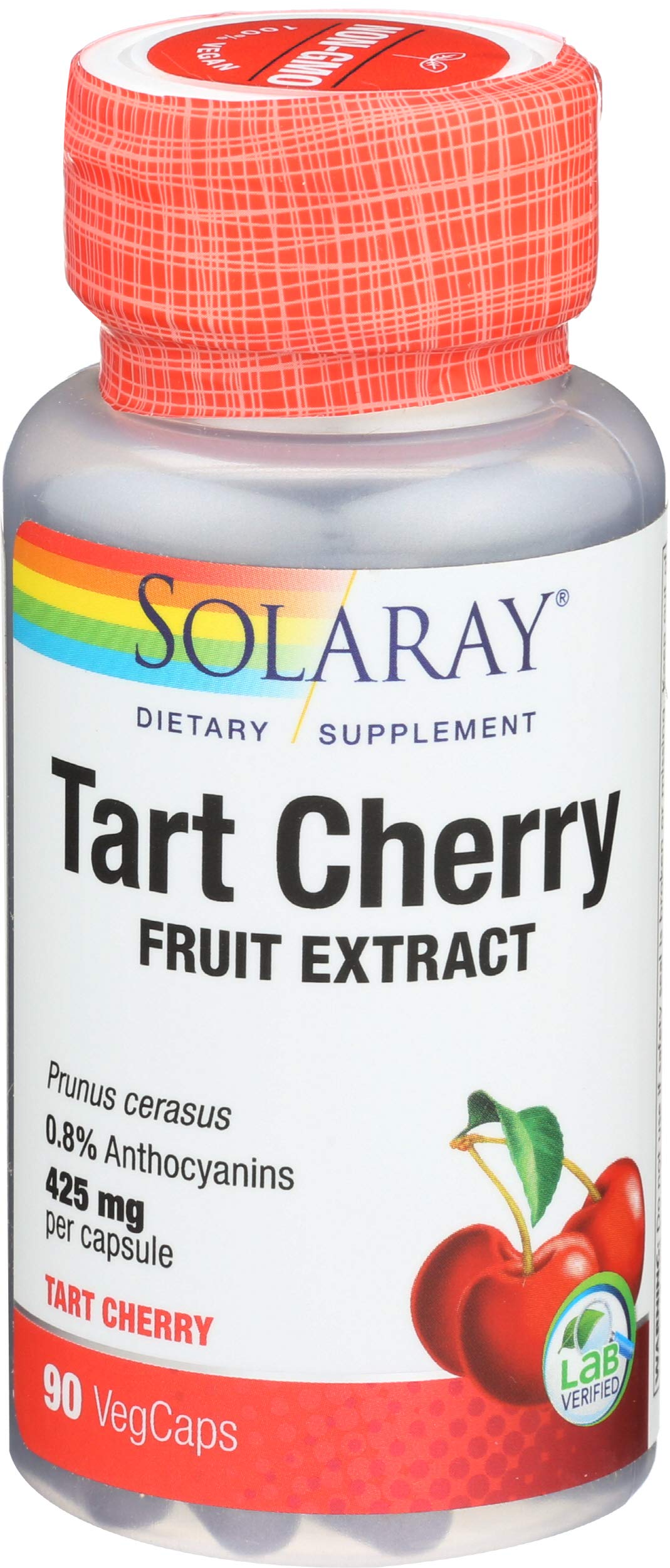 SOLARAY Tart Cherry Fruit Extract 425mg Capsules, 90 Count
