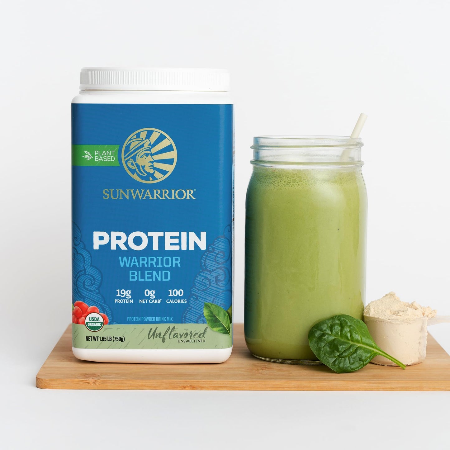 Sunwarrior Warrior Blend Vegan Organic Protein Powder, 30 Servings