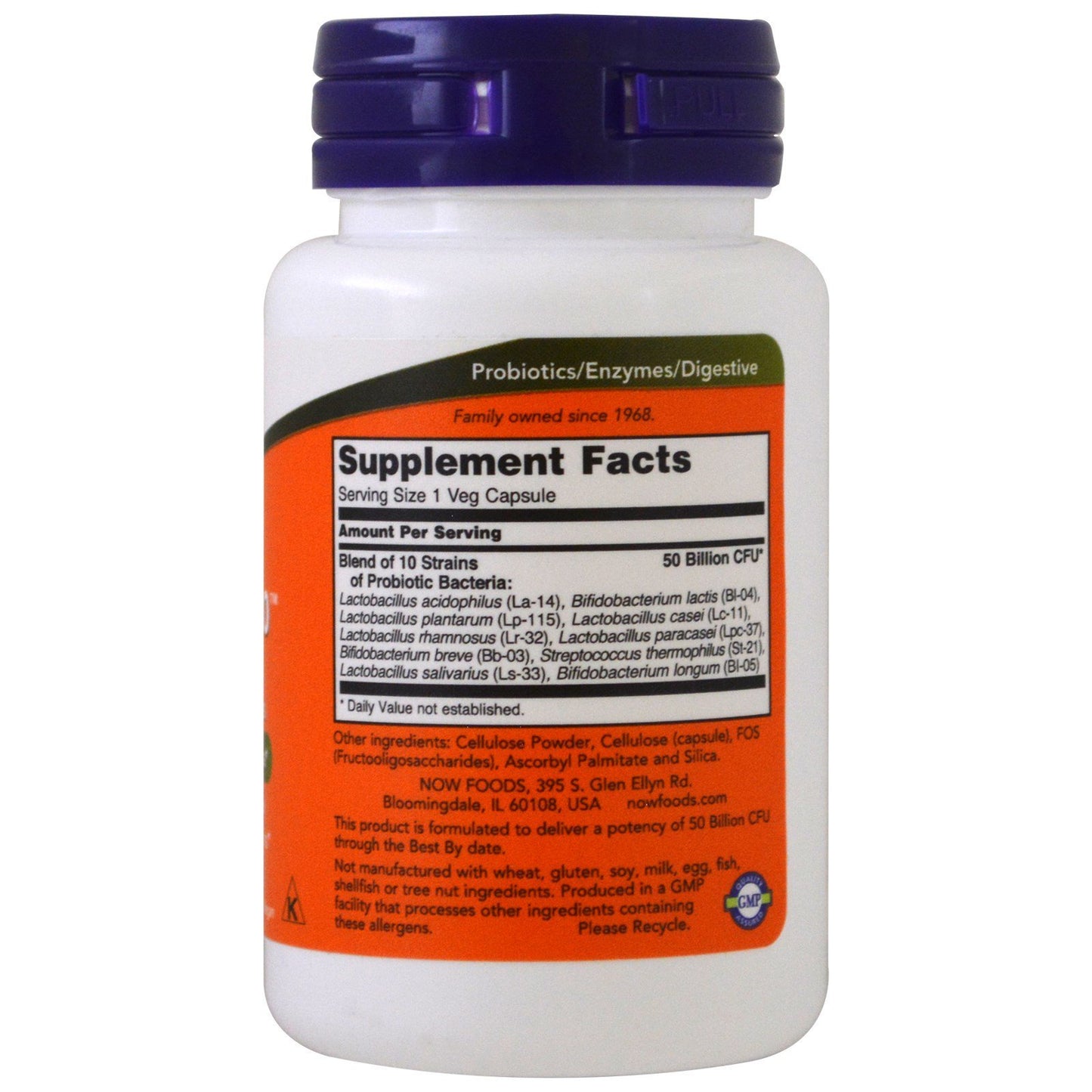 NOW Foods Probiotic10 50 Billion Capsules 100