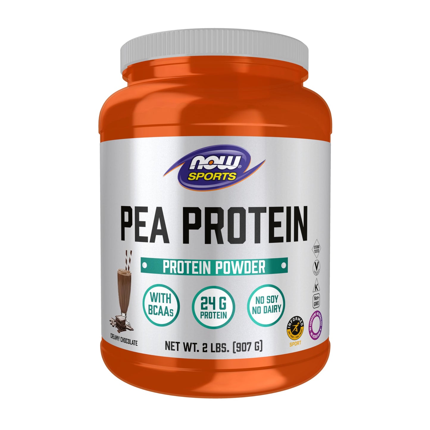 NOW Foods Pea Protein Powder, Creamy Chocolate, 32 Servings