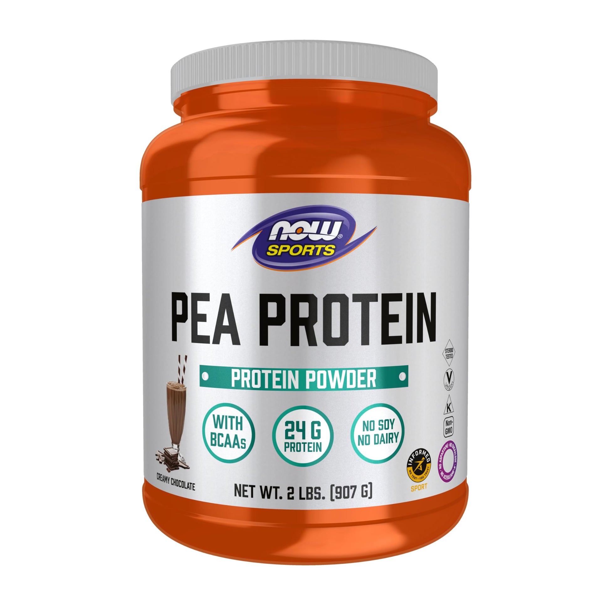NOW Foods Pea Protein Powder, Creamy Chocolate, 32 Servings