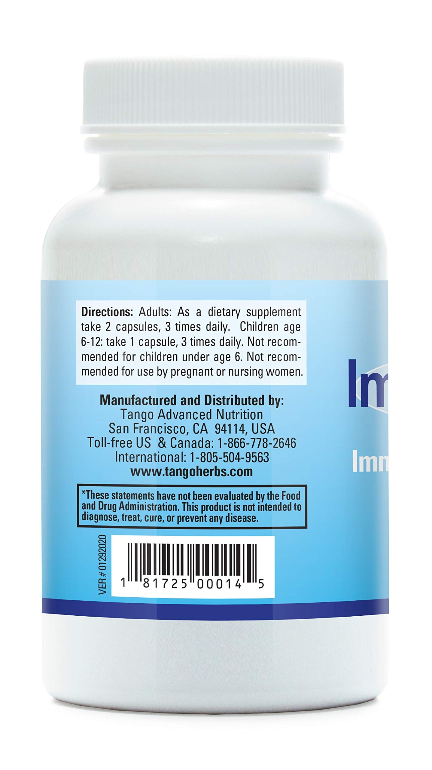 Tango ImmunoPhase Natural Herbal Immune Support Supplement for Healthy Immune Function and Seasonal Health Challenges Capsule 60 Count