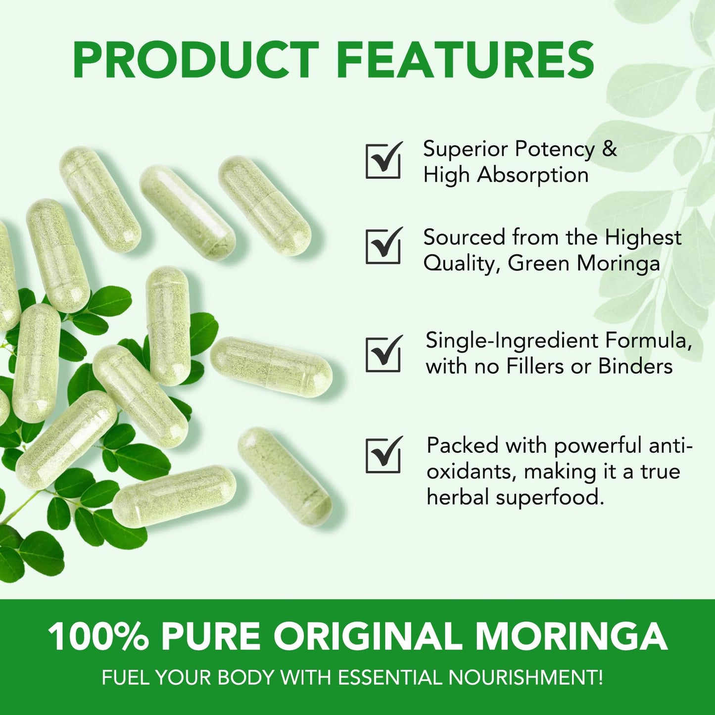 flasture Moringa Capsules Capsule 60 Count
