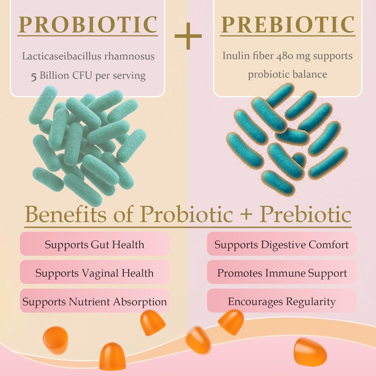 MATOP Vaginal Probiotic Prebiotic Gummies for Women, 90 Count