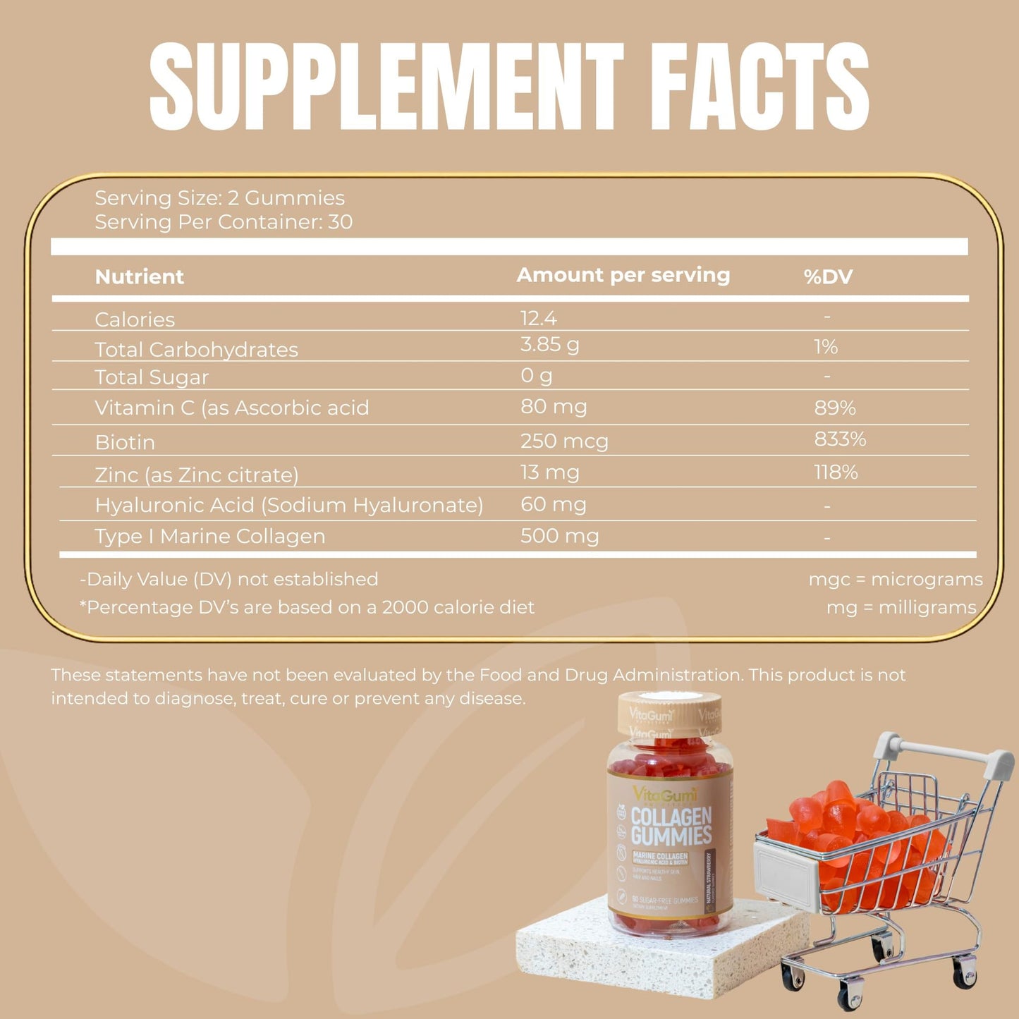 VitaGumi Nutrition Collagen Gummies 60-count