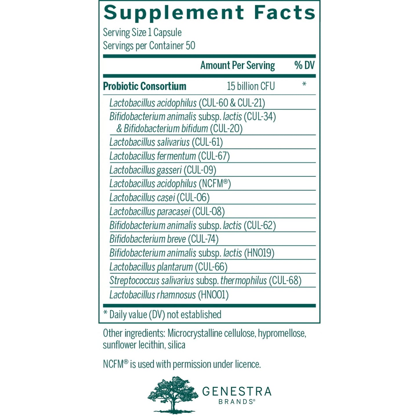 Genestra Brands HMF Multi Strain Probiotic Capsule, 50 Vegetarian Capsules