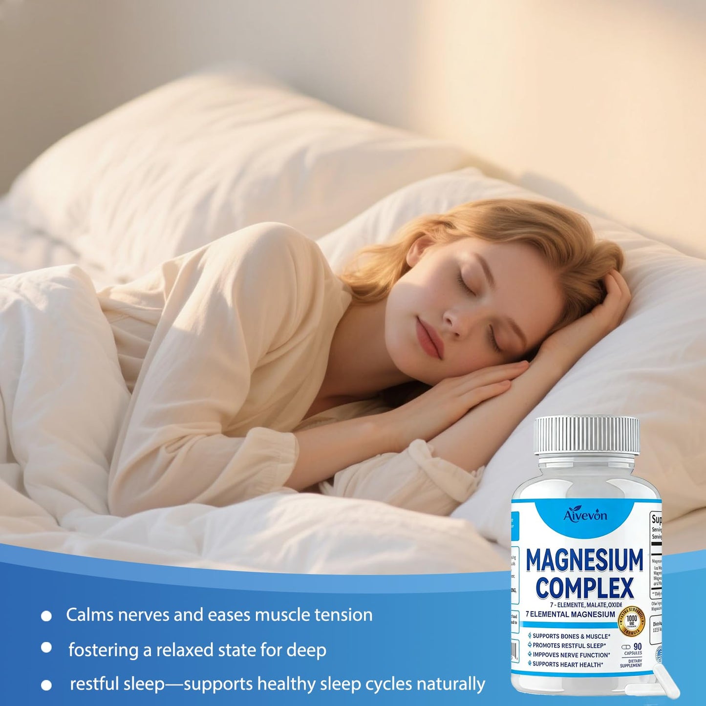 Aiwevon Magnesium Complex 1000mg Capsules, 60 Count