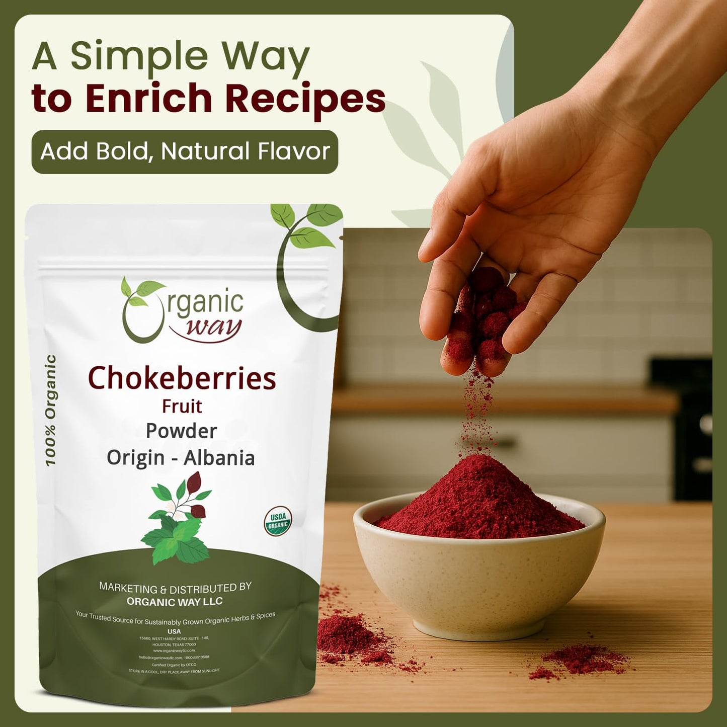 Organic Way Aronia Berry Powder, 8 oz