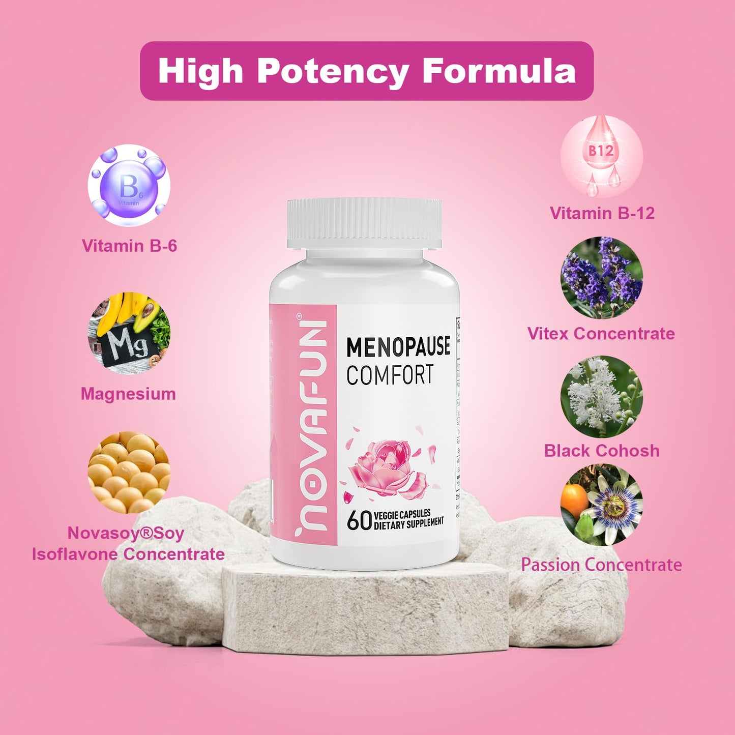 Novafun Menopause Relief Capsules for Women, 60 Capsules