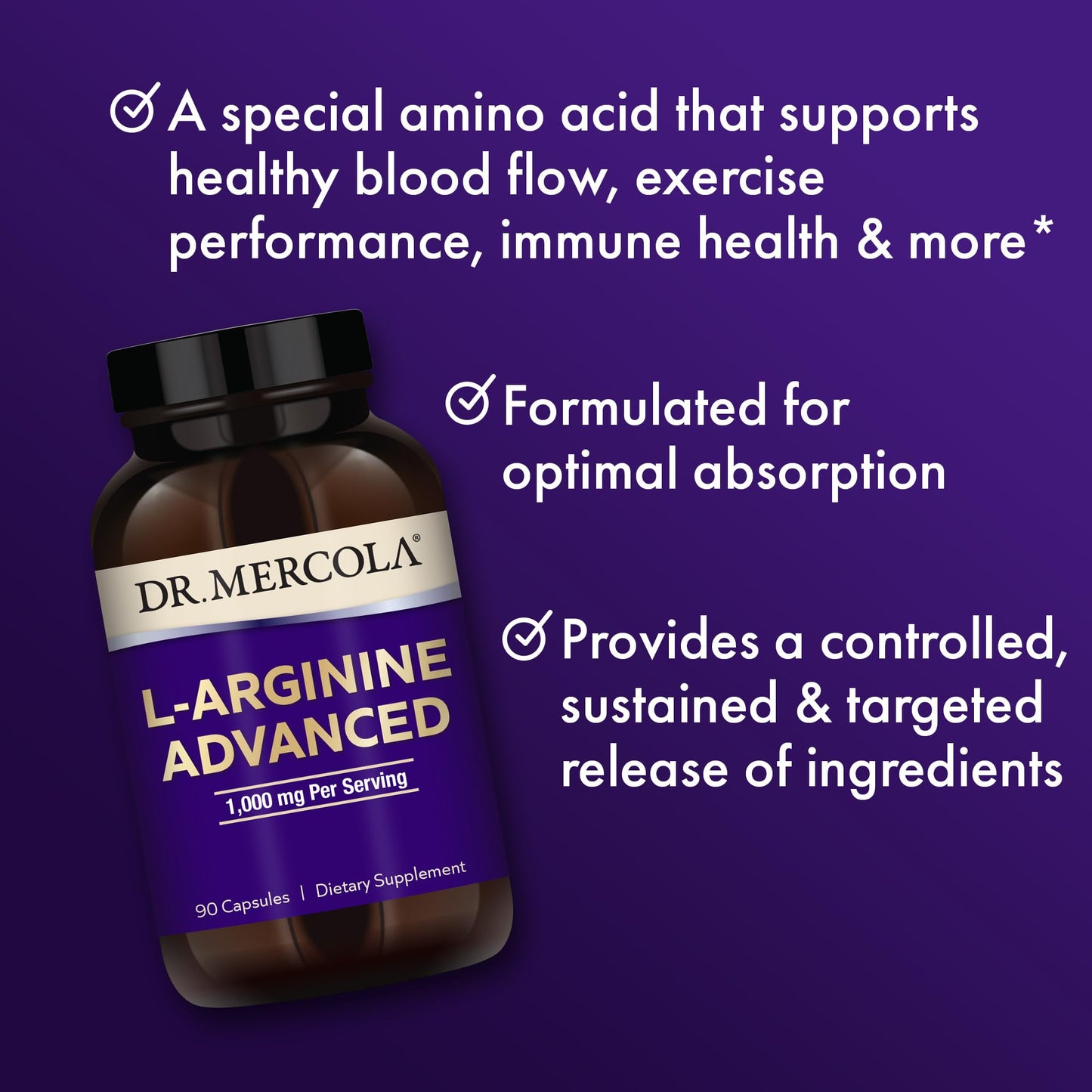 Dr. Mercola L-Arginine Advanced 1000 mg 90 Capsules