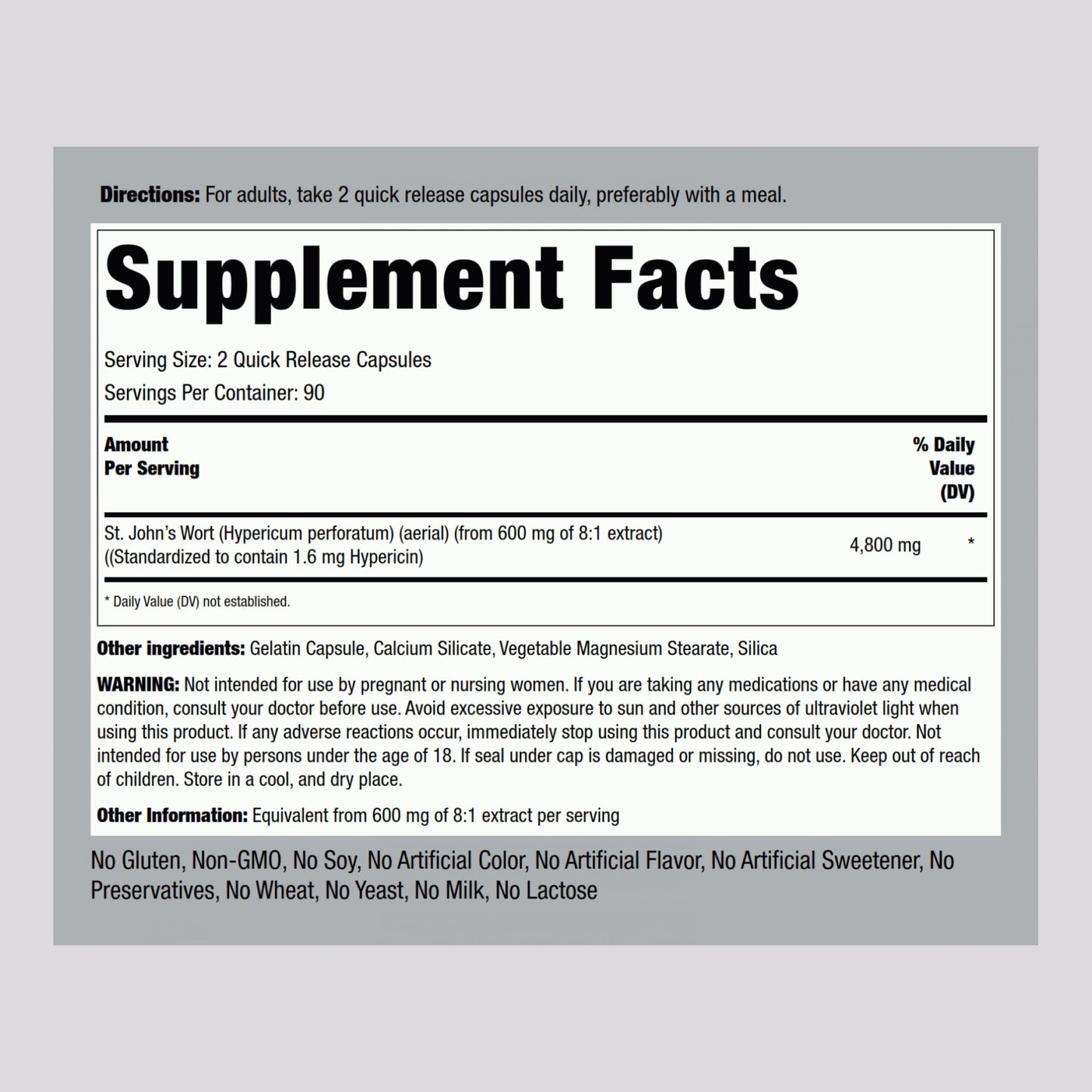 Piping Rock St. John's Wort 180 Capsules