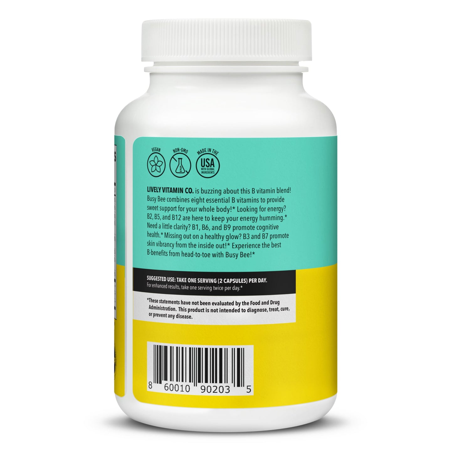 LIVELY VITAMIN CO Busy Bee Vitamin B Complex with Choline, 180 Capsules