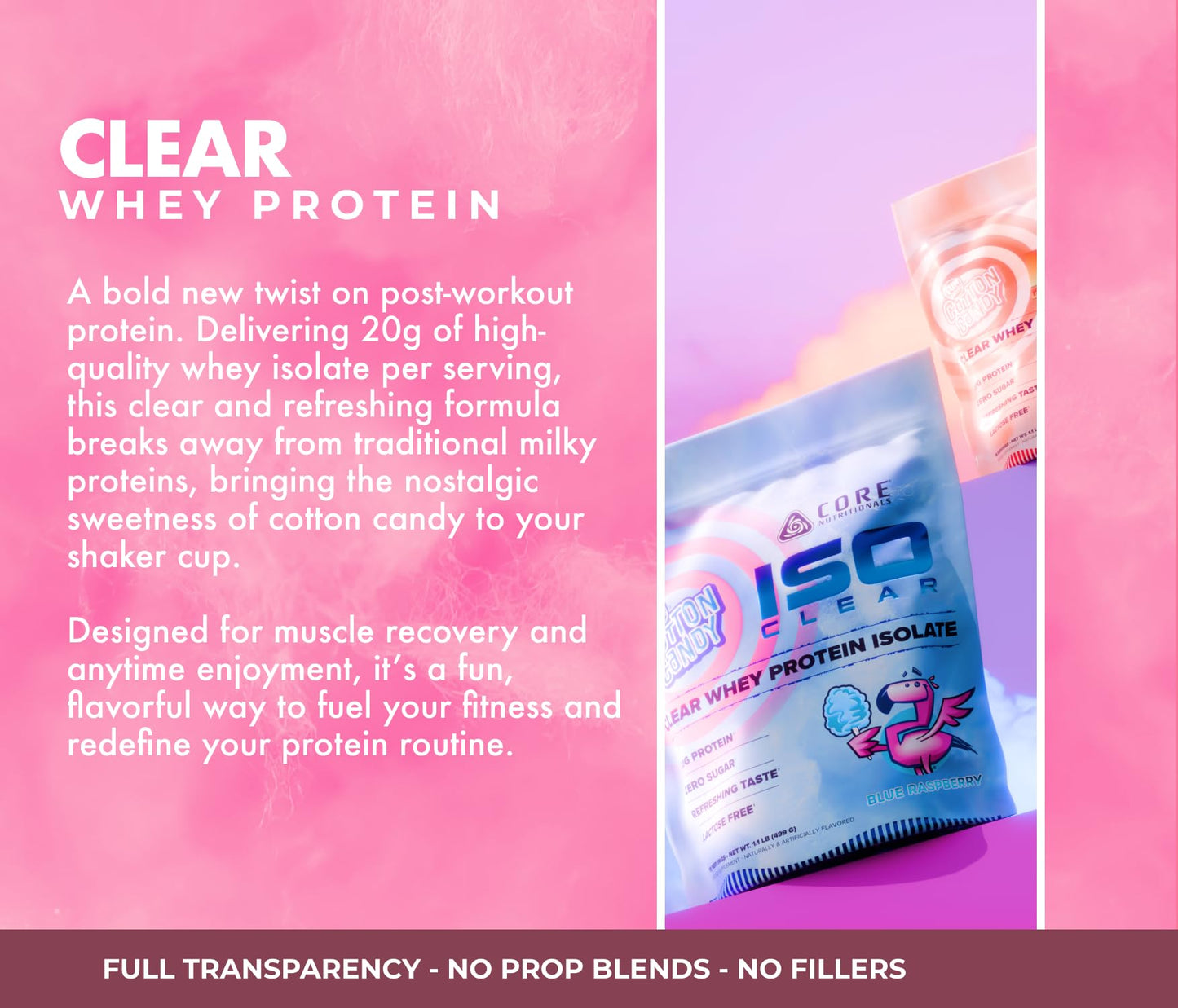 Core Nutritionals Iso Clear Whey Protein Powder 17.6 oz
