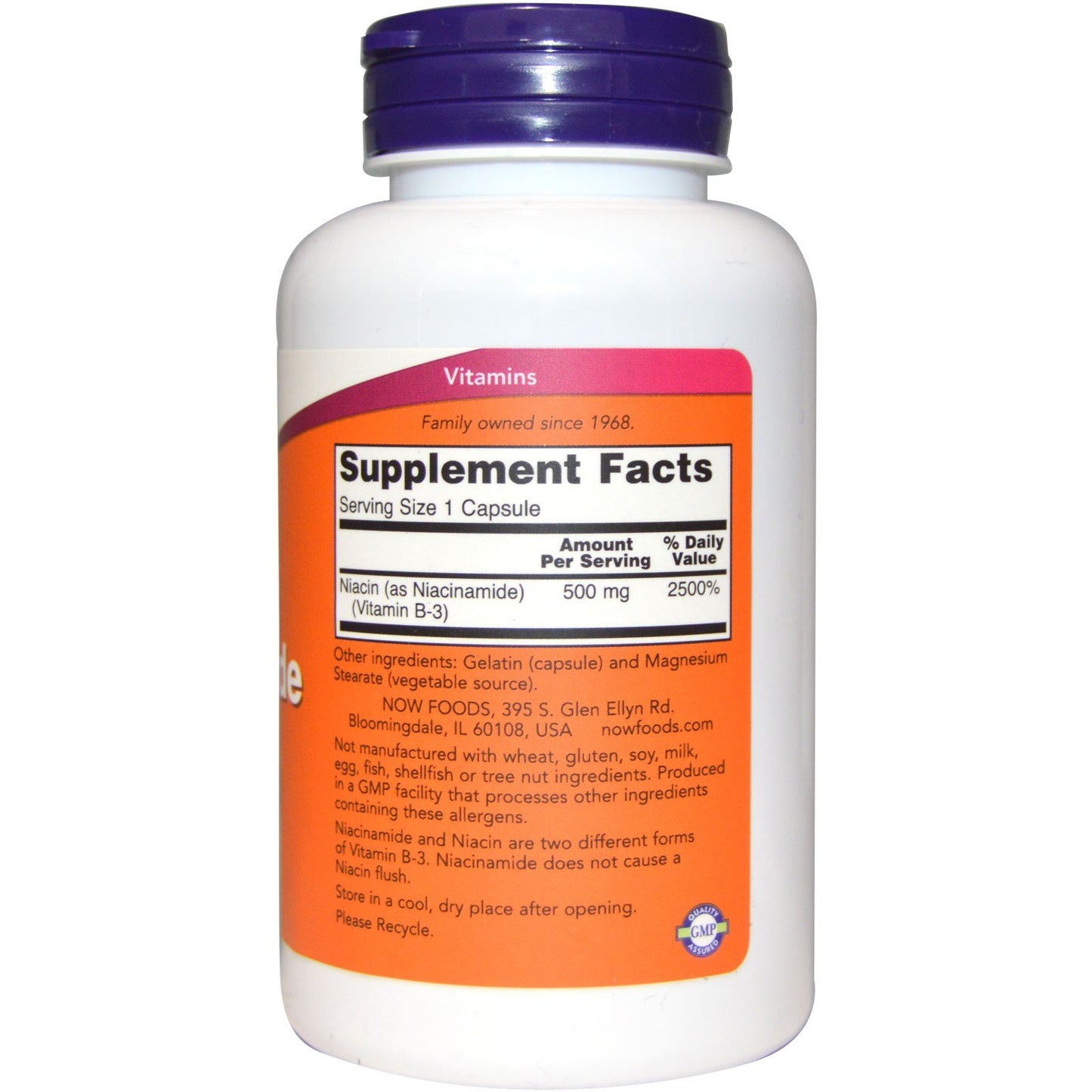 NOW Foods Niacinamide 500mg Capsules 200