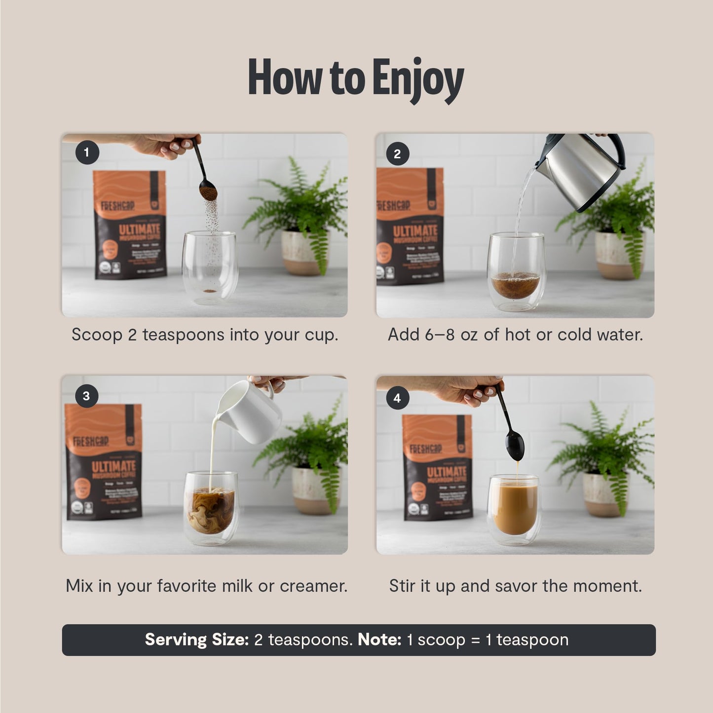 FreshCap Mushrooms Premium Organic Mushroom Coffee Powder 2.1