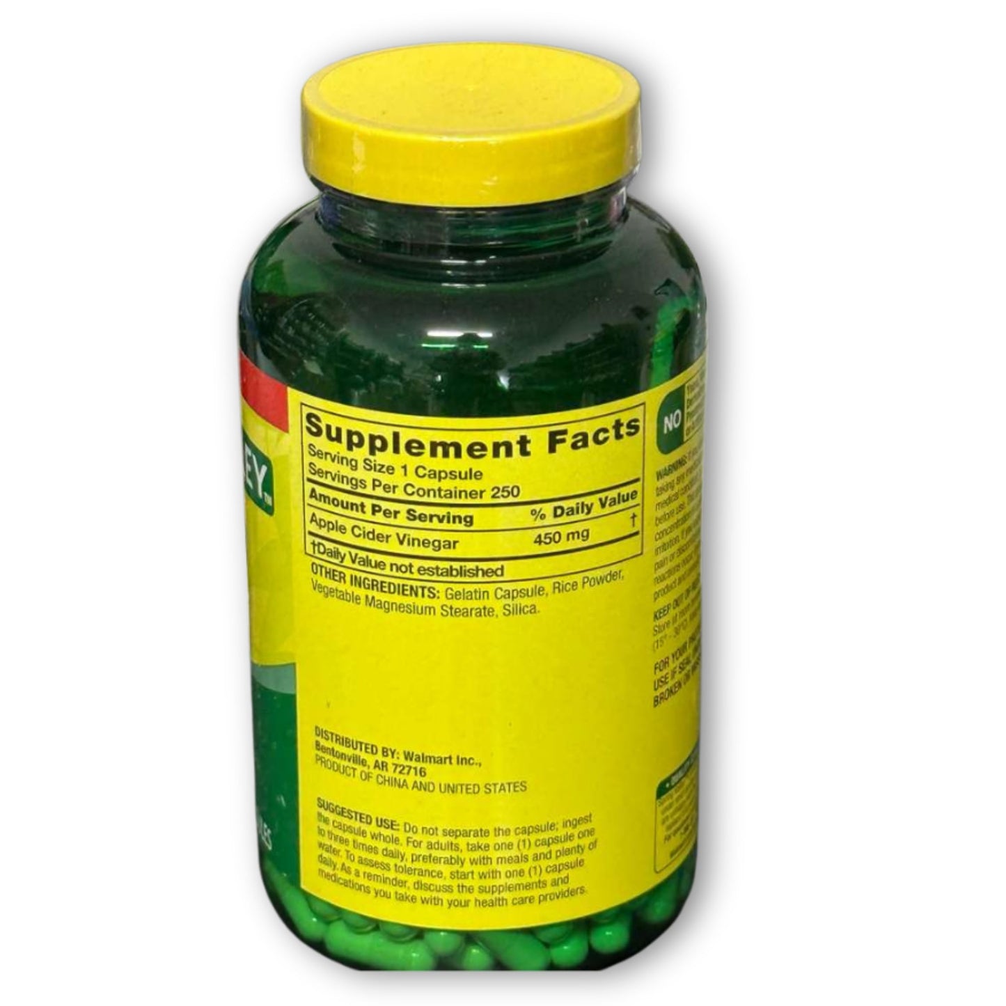 FUSION SHOP STORE Apple Cider Vinegar Capsules 250 Count