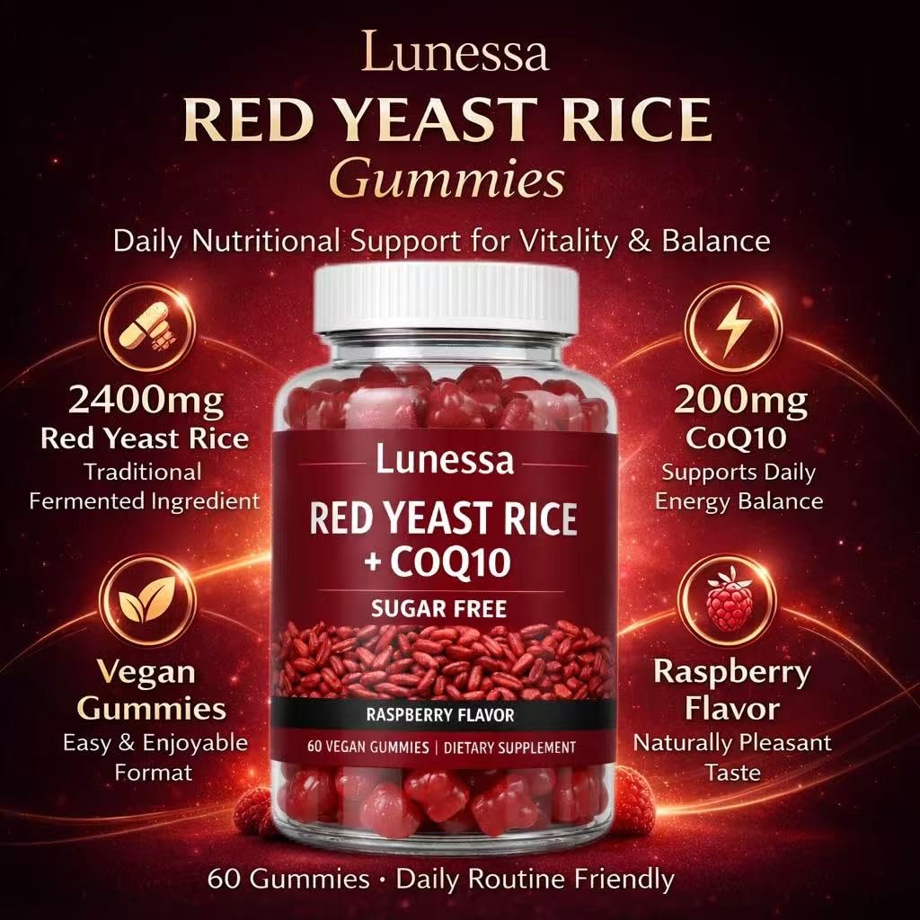 SUBMETIC Lunessa Red Yeast Rice Gummies, 60 Gummies