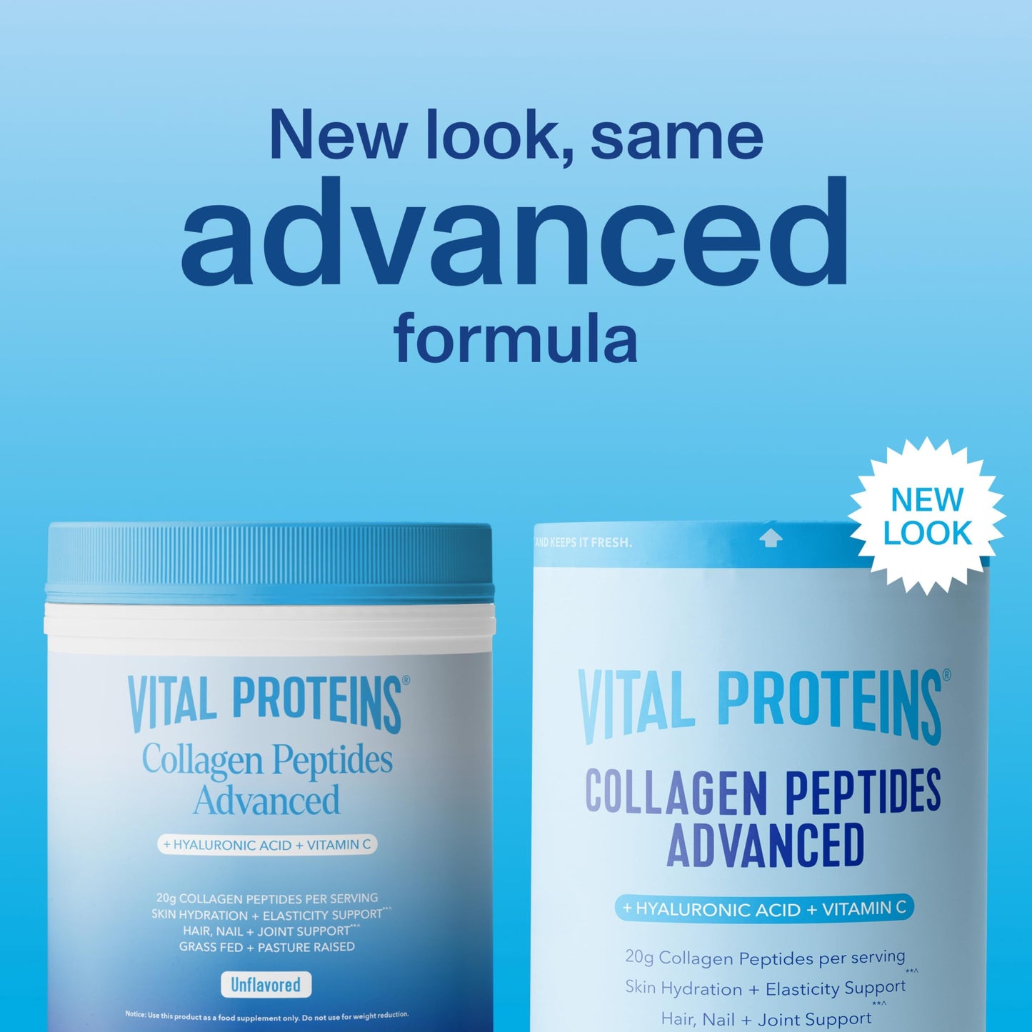 Vital Proteins Collagen Peptides Powder Advanced with Hyaluronic Acid & Vitamin C 9.33 12 Servings