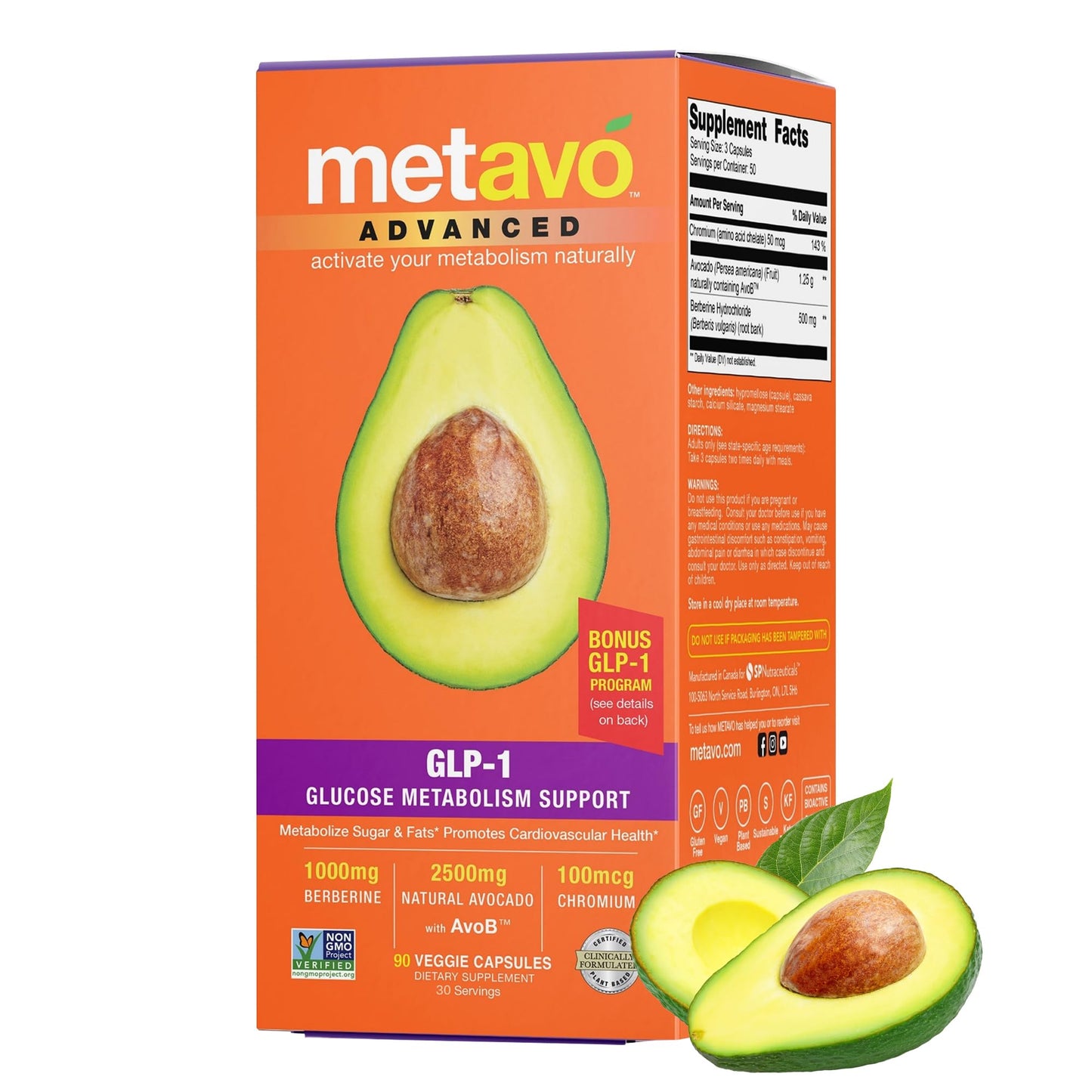 Metavo Advanced GLP-1 Metabolism Support Capsules, 90 Count