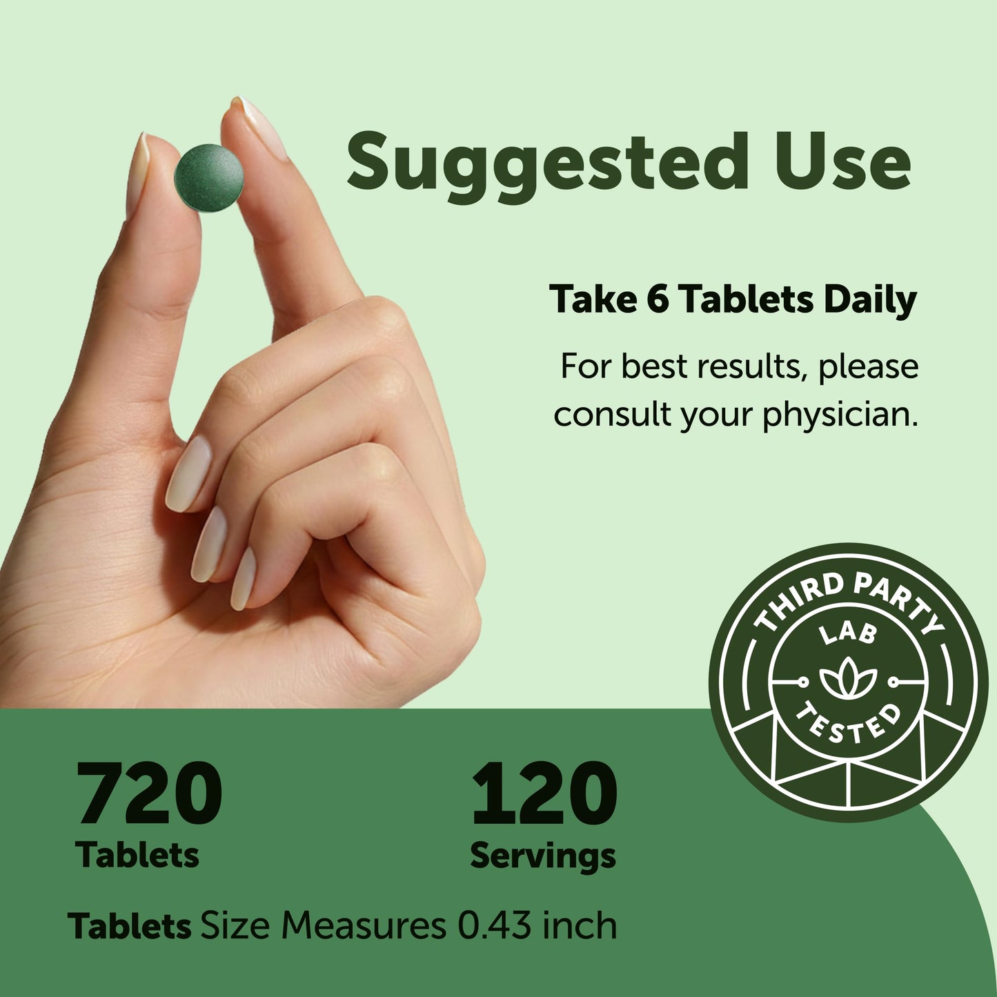 Micro Ingredients Organic Spirulina Chlorella Tablets, 720 Tablets