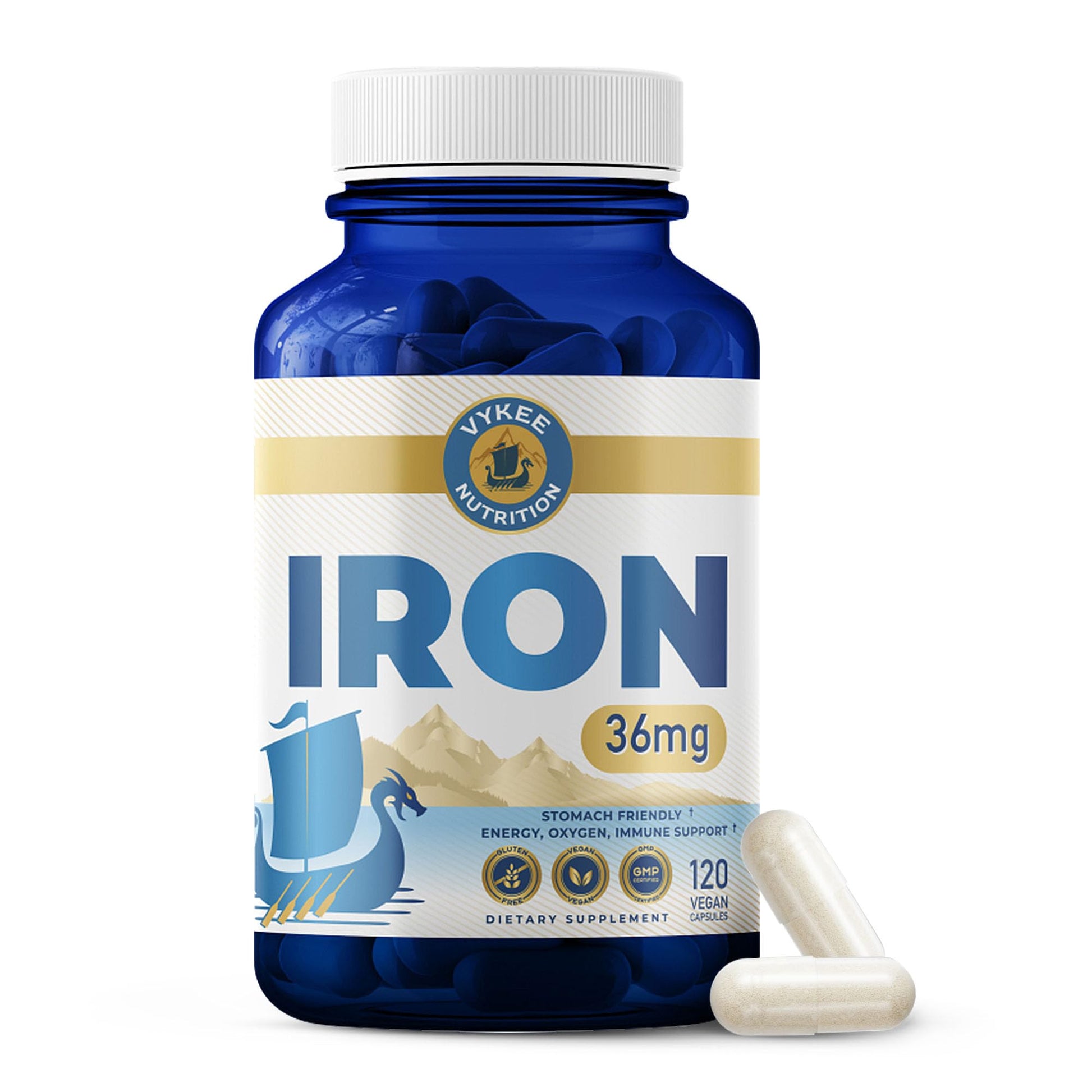 Vykee Nutrition Iron Bisglycinate 36 mg Capsule, 120 Capsules