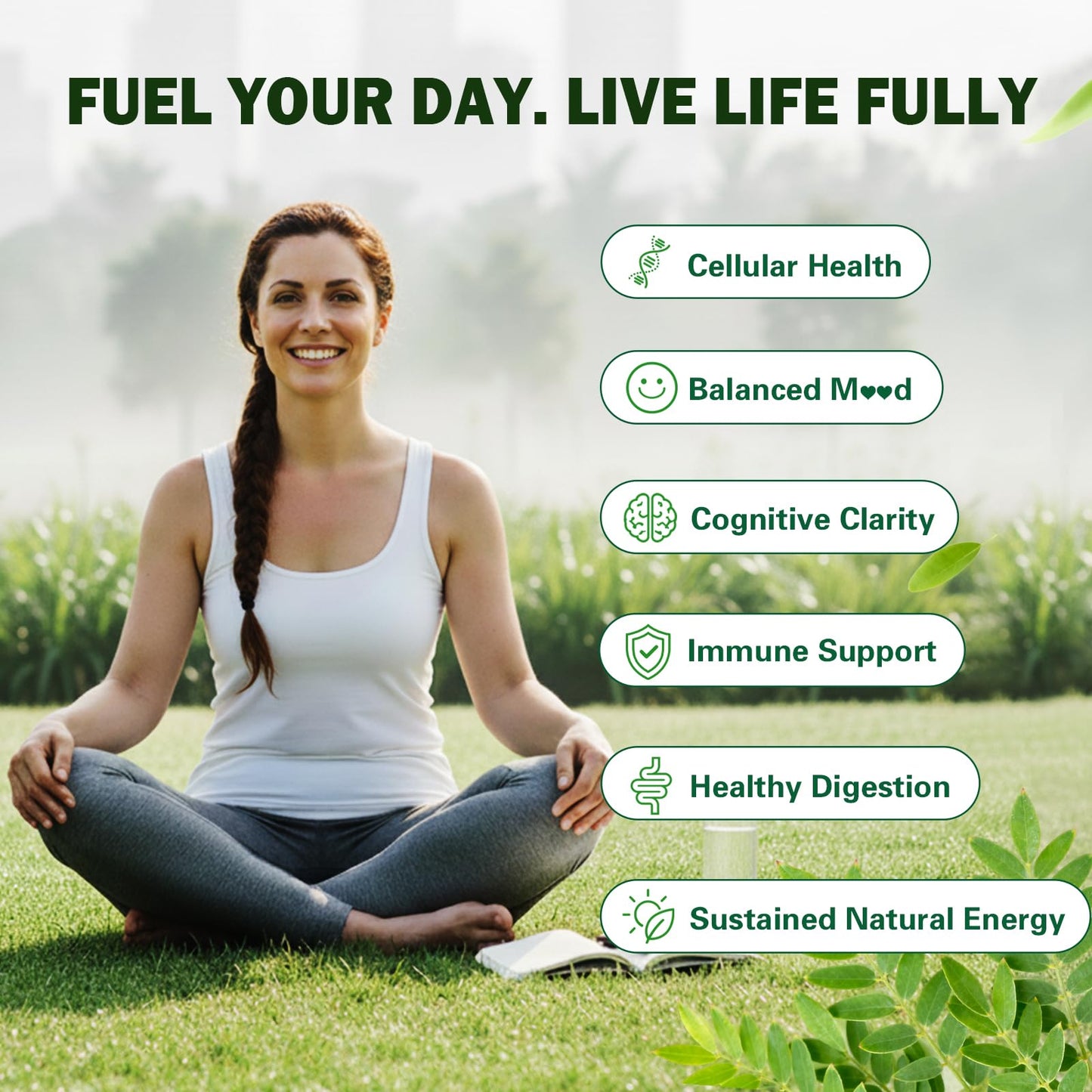 Novafun Organic Moringa Capsules 1000mg, 60 Capsules