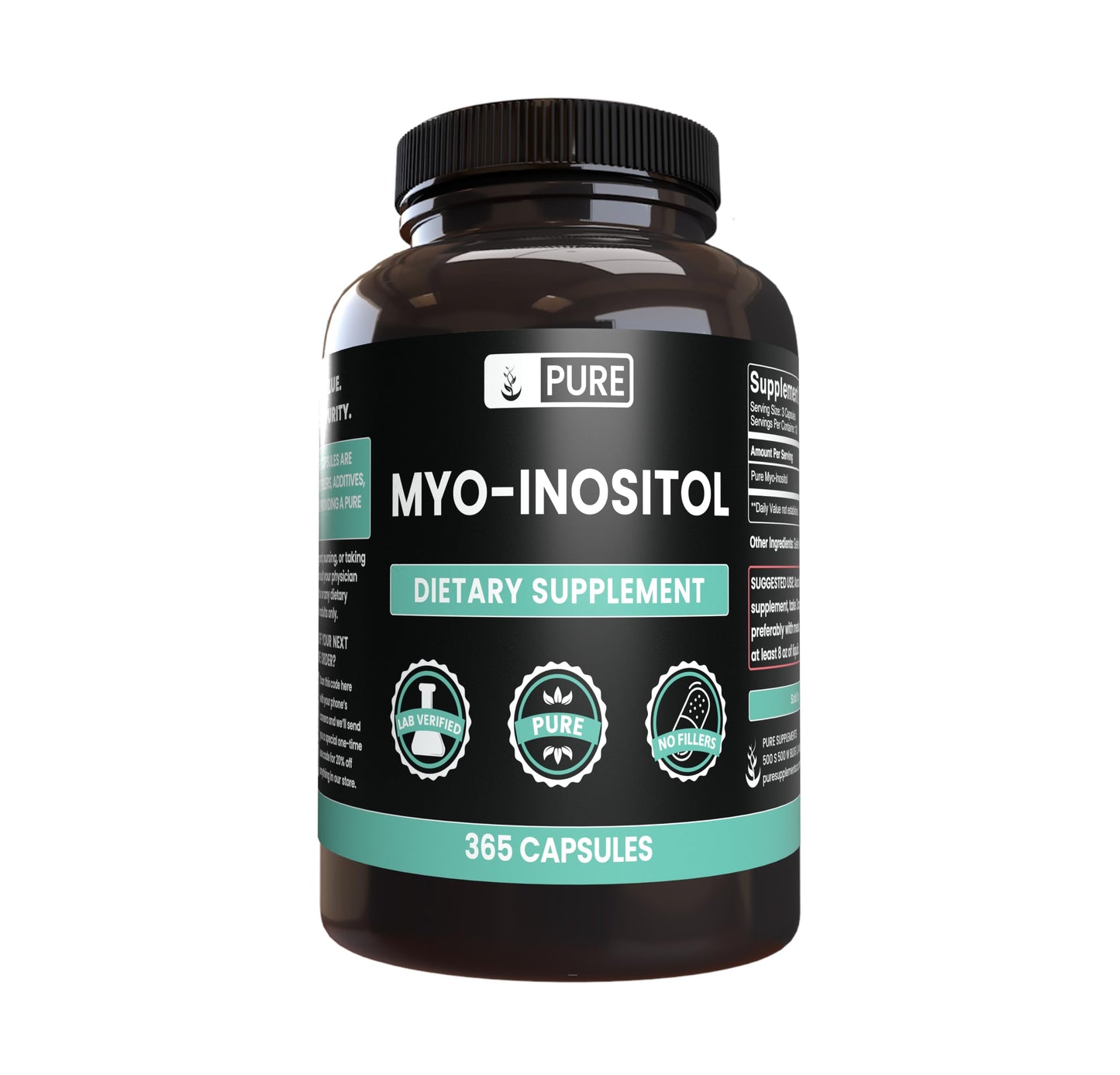 Pure Original Ingredients Myo-Inositol Capsule 365 Count