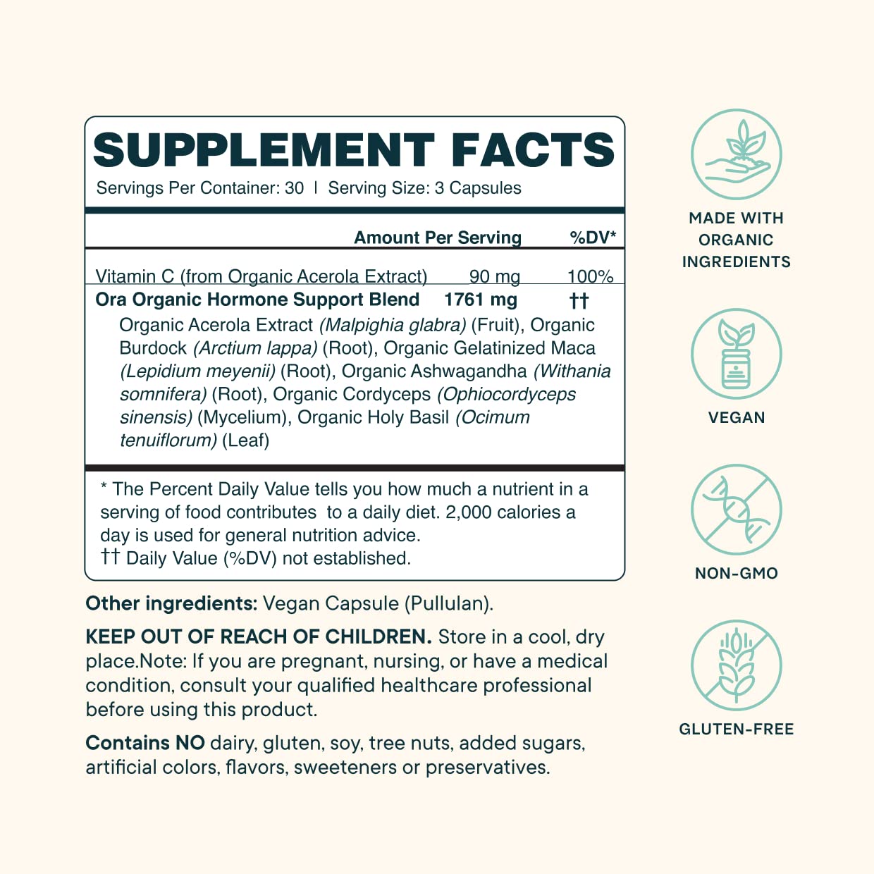 Ora Organic BeYouTiful & Hormone Balance Bundle: Natural Beauty & Wellness Essentials for Women, 180 Capsules
