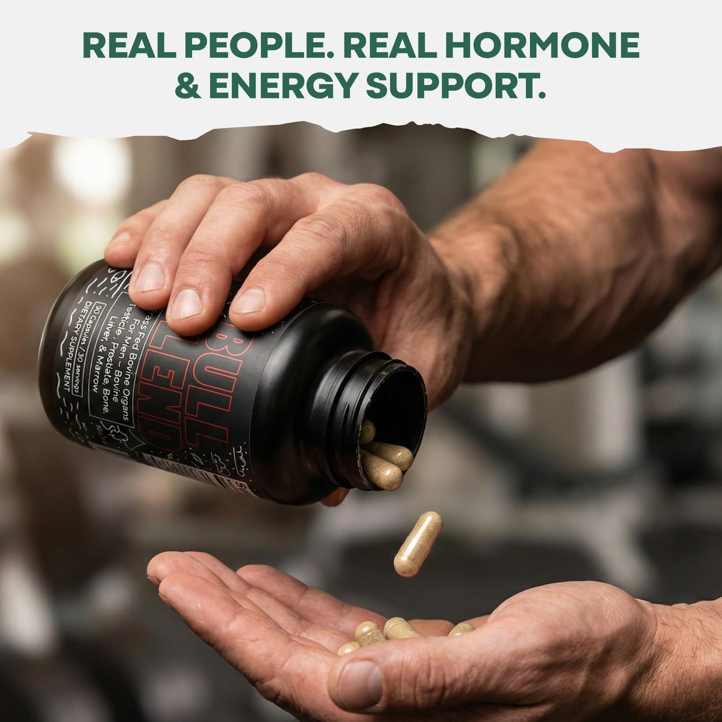 Wild Foods Wild Grass Fed Beef Organ Supplement for Men Prostate Health Capsules 90