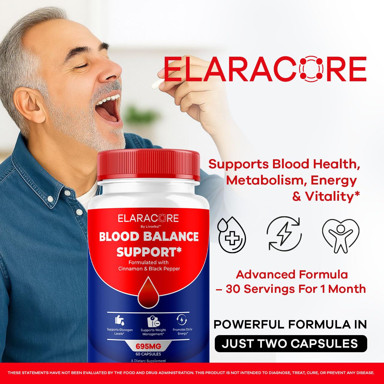 PureFight4U Elaracore Balance Support Capsules, 60 Capsules