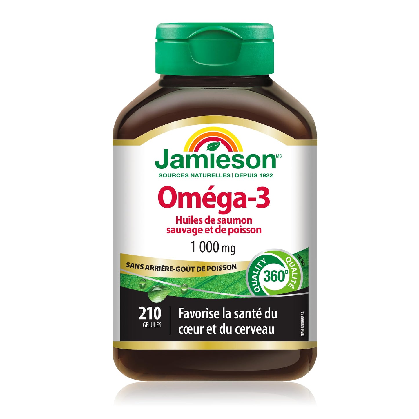 Jamieson Laboratories No Fishy Aftertaste - Wild Salmon & Fish Oil Softgel 210