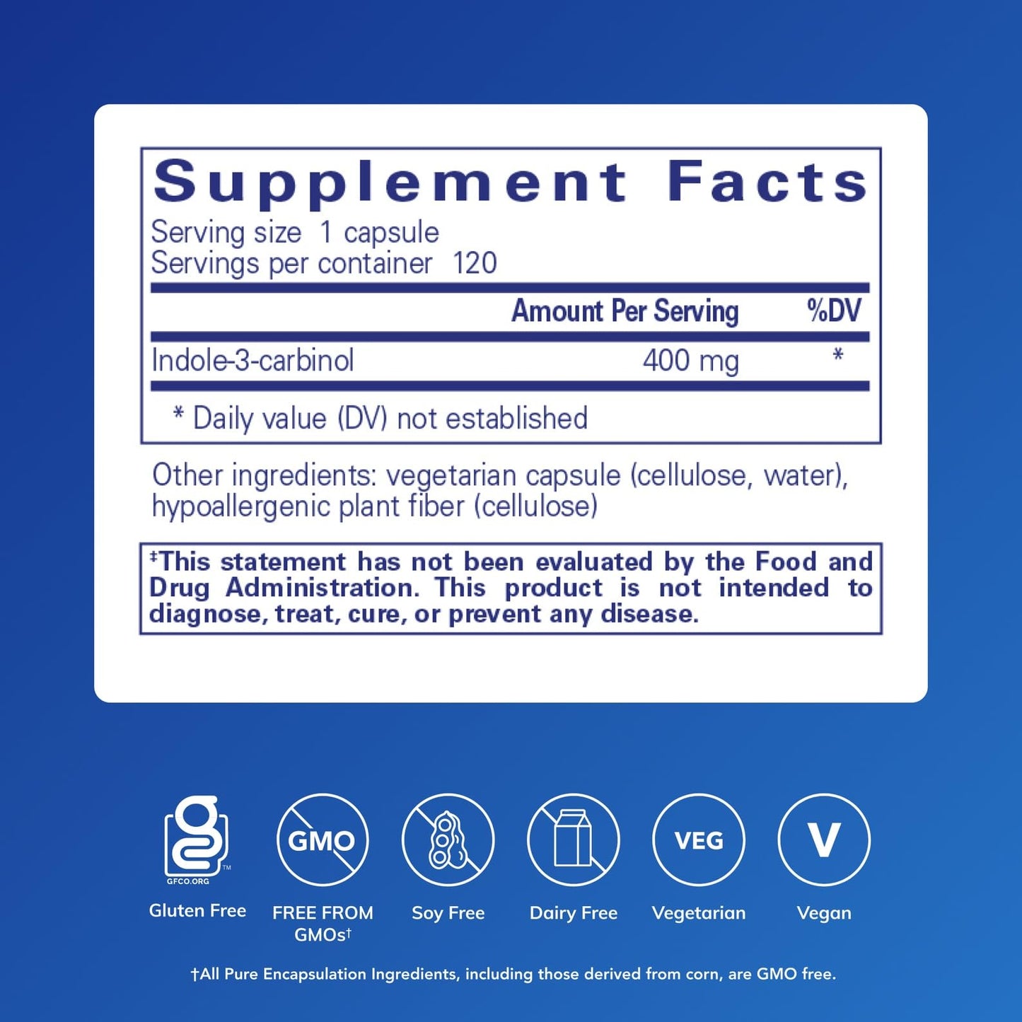 Pure Encapsulations Indole-3-Carbinol, 120 Capsules