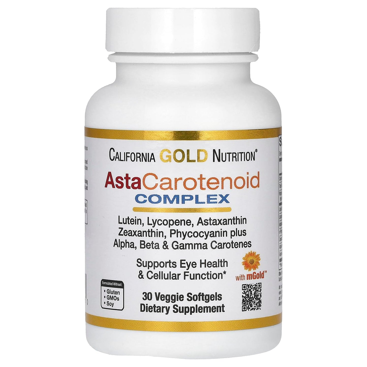California Gold Nutrition Astaxanthin Carotenoid Complex, Lutein, Lycopene, Astaxanthin Softgels, 30 Count