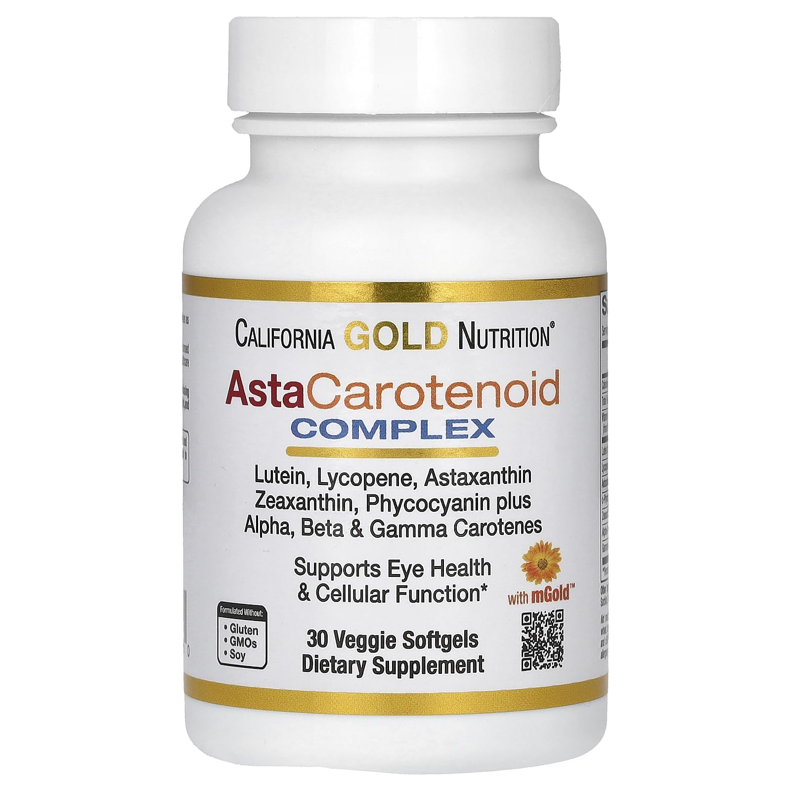 California Gold Nutrition Astaxanthin Carotenoid Complex, Lutein, Lycopene, Astaxanthin Softgels, 30 Count