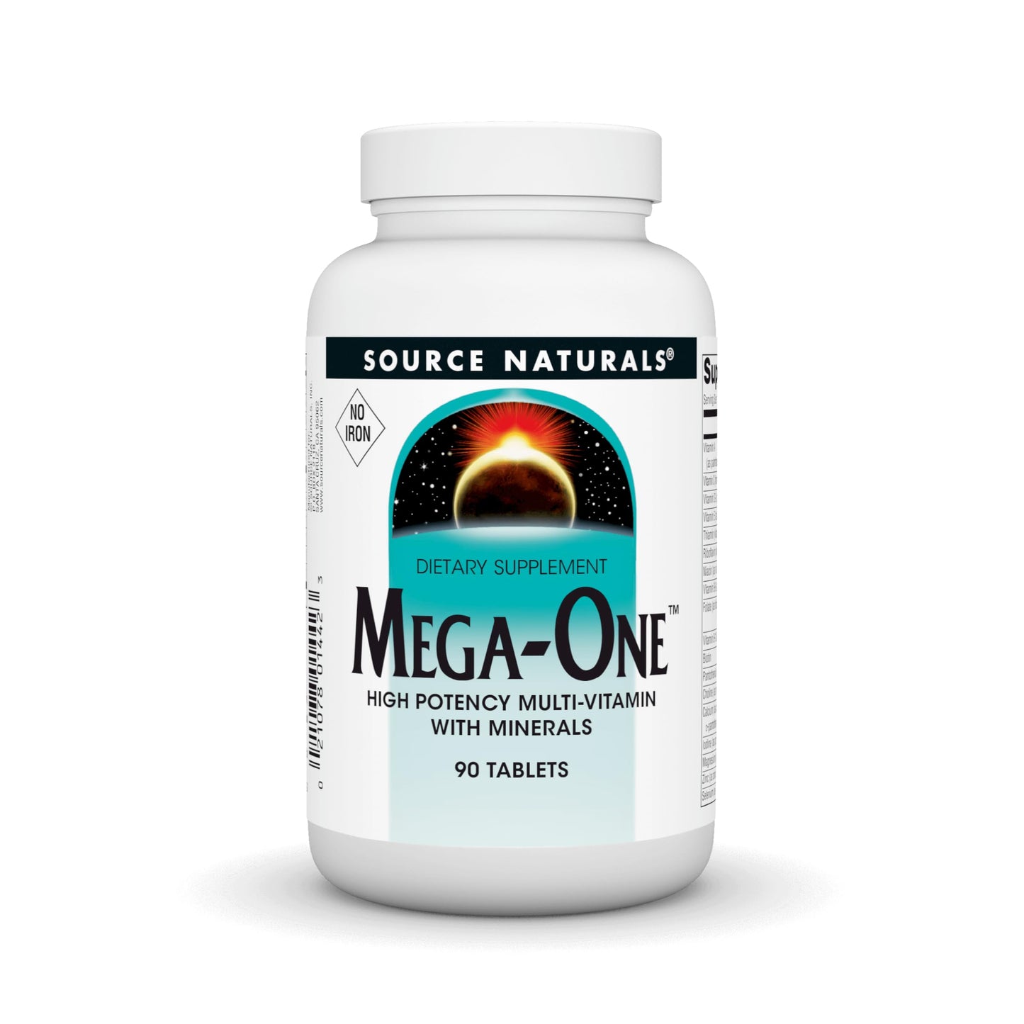 Source Naturals Mega-One Muti-Vitamin with Minerals No Iron 90 Tablets