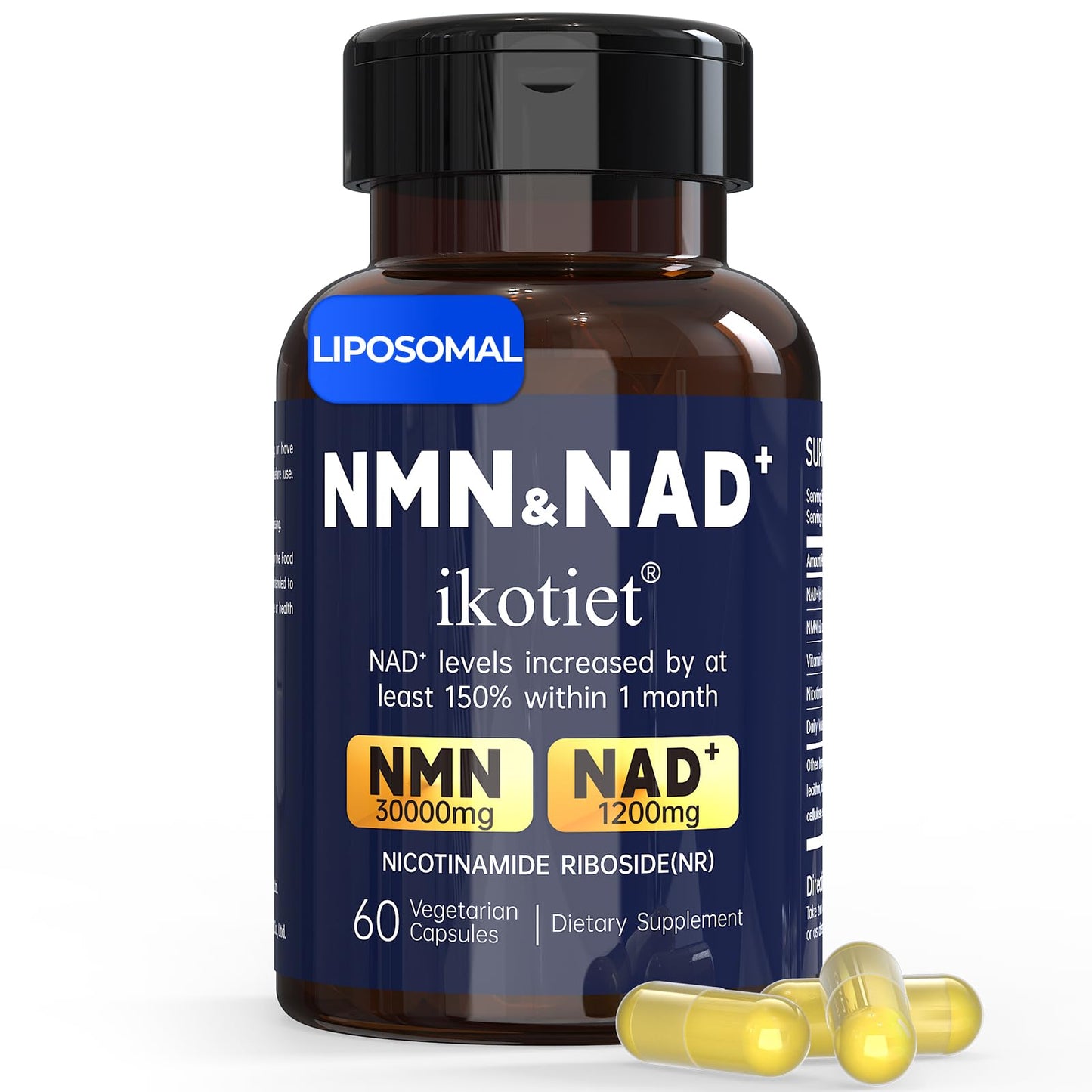 ikotiet NMN Supplement with NAD+ and Nicotinamide Riboside Capsules, 60 Count