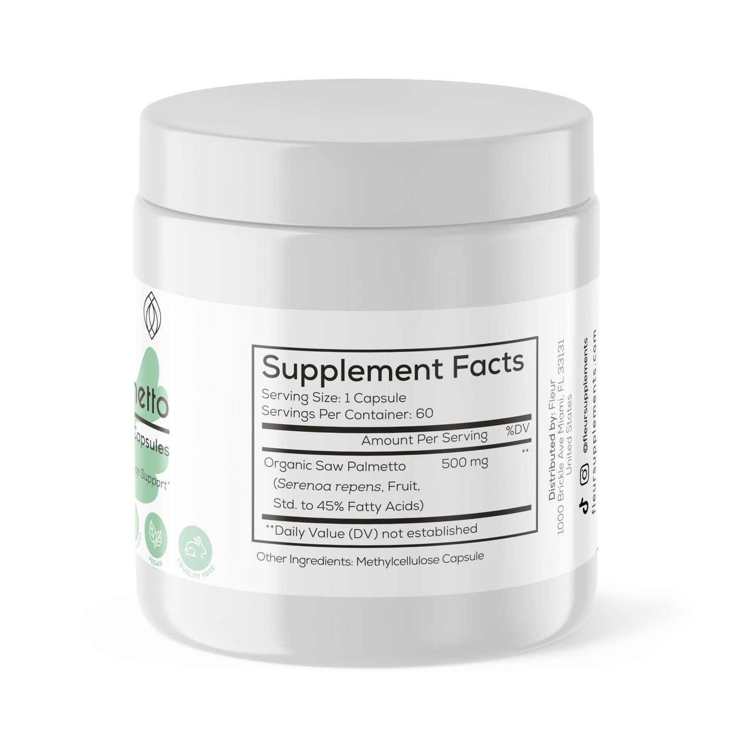 FLEUR Saw Palmetto Supplement Capsule, 60 Capsules
