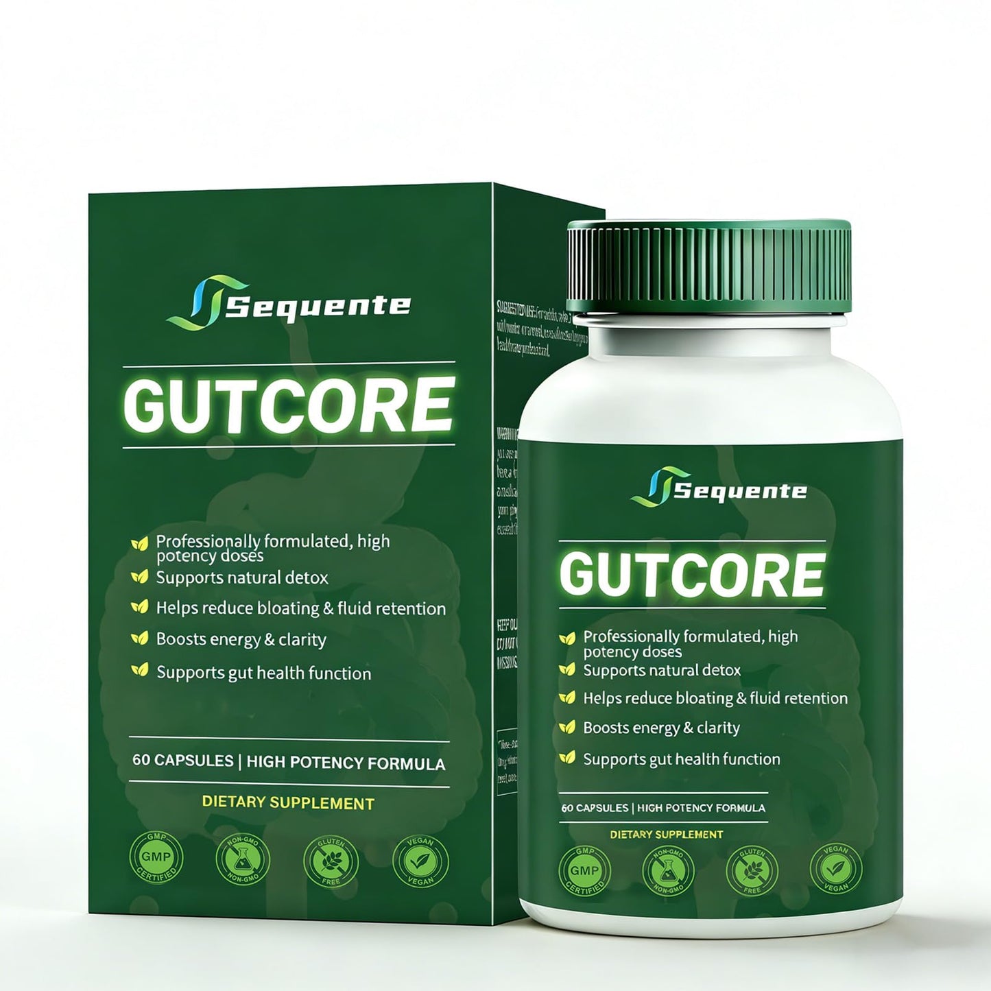 Glowrizon Sequente GutCore Max Strength Gut Drainage Capsules 60 Count