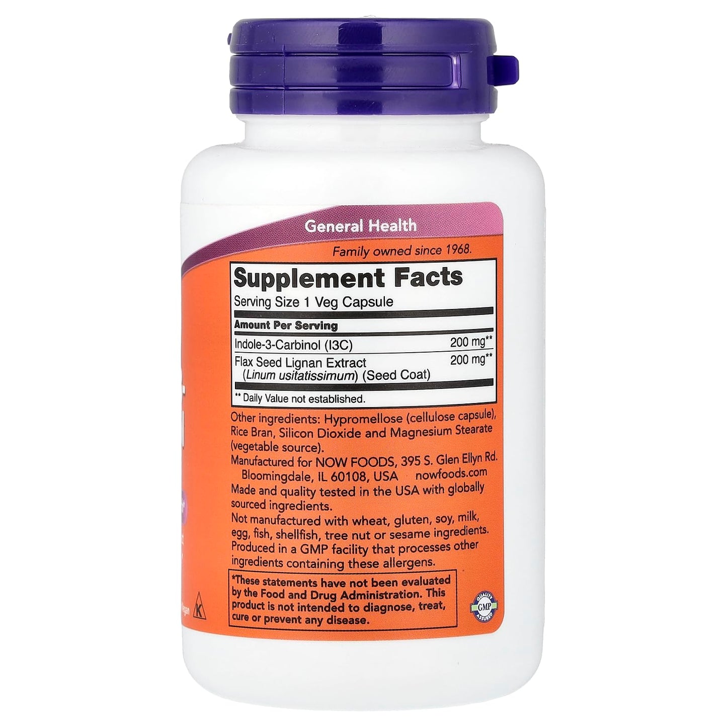 NOW Foods Indole-3-Carbinol 200 mg Capsule 60 Count