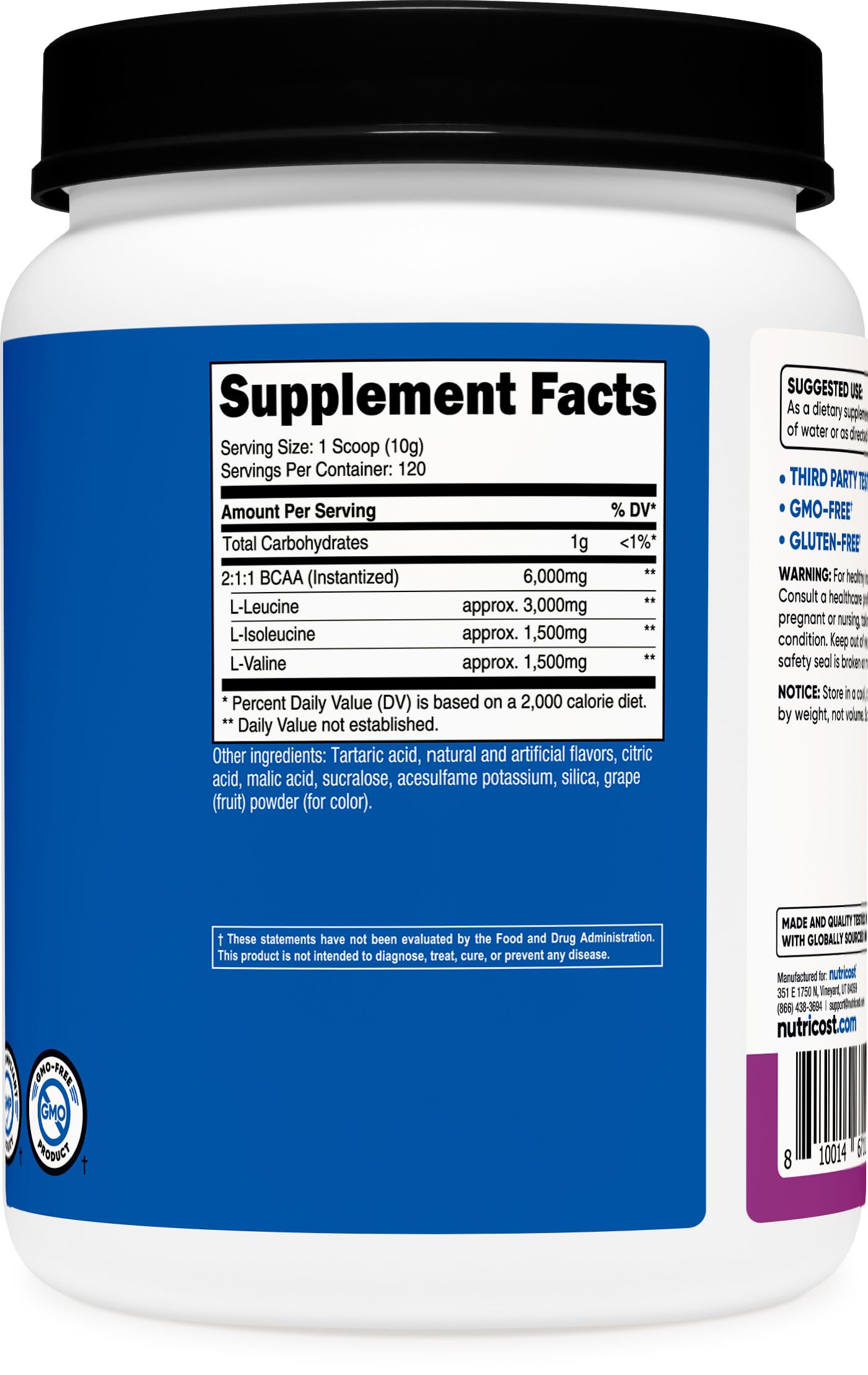 Nutricost BCAA Powder (Grape) 42 Ounce