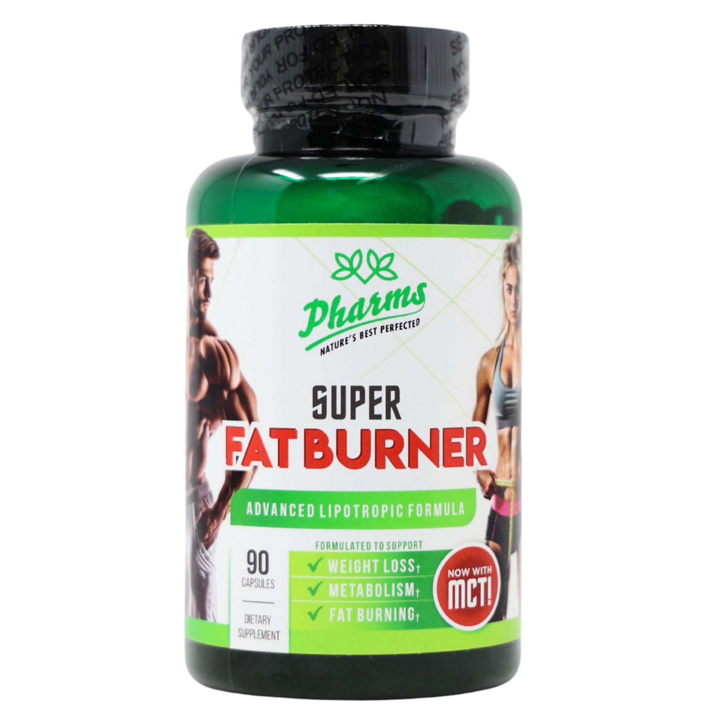 PHARMS Pharma Natural Super Fat Burner Advanced Lipotropic Formula with MCT Oil Weight Loss Support Metabolism Booster Fat Burning Supplement for Men and Women, 90 Capsules