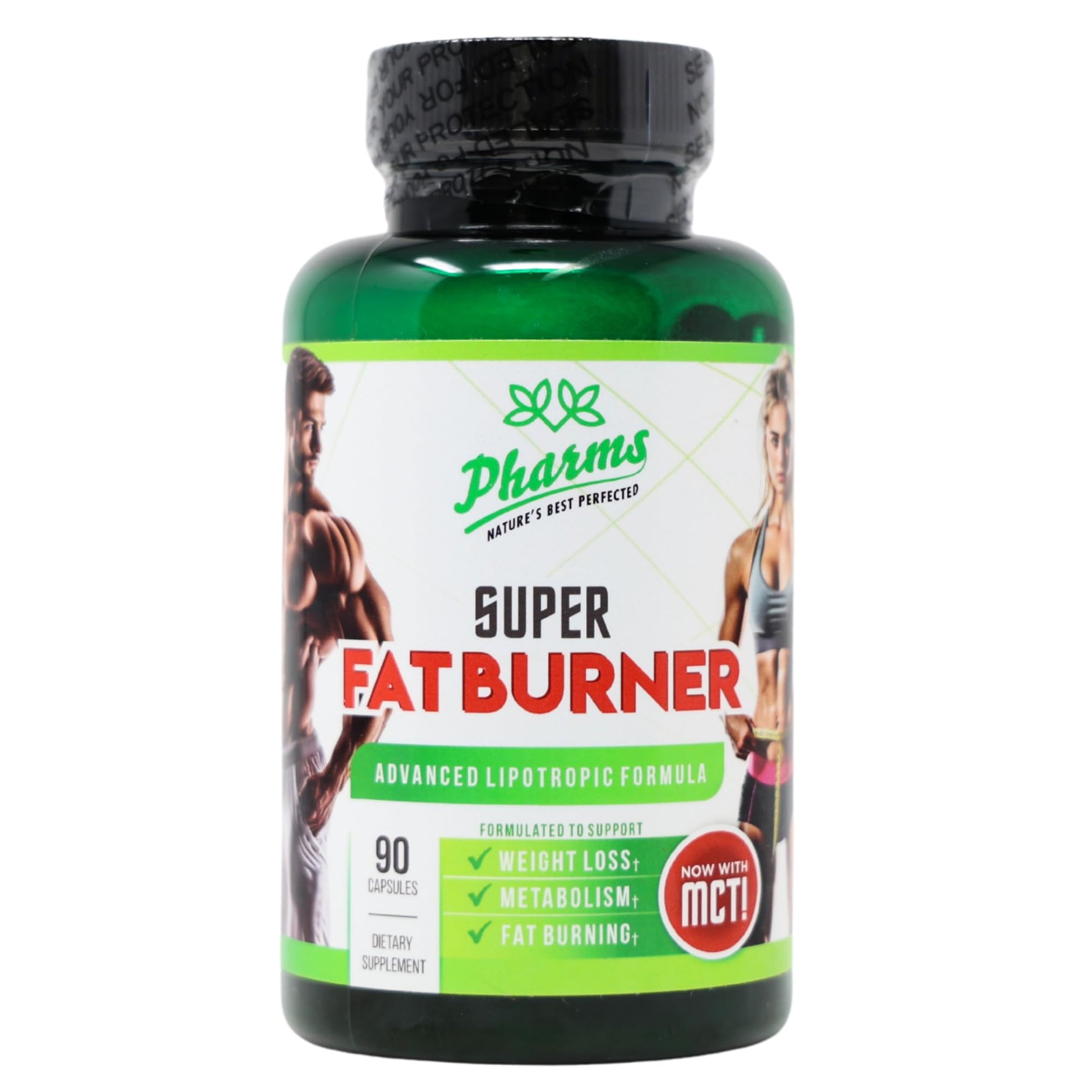PHARMS Pharma Natural Super Fat Burner Advanced Lipotropic Formula with MCT Oil Weight Loss Support Metabolism Booster Fat Burning Supplement for Men and Women, 90 Capsules