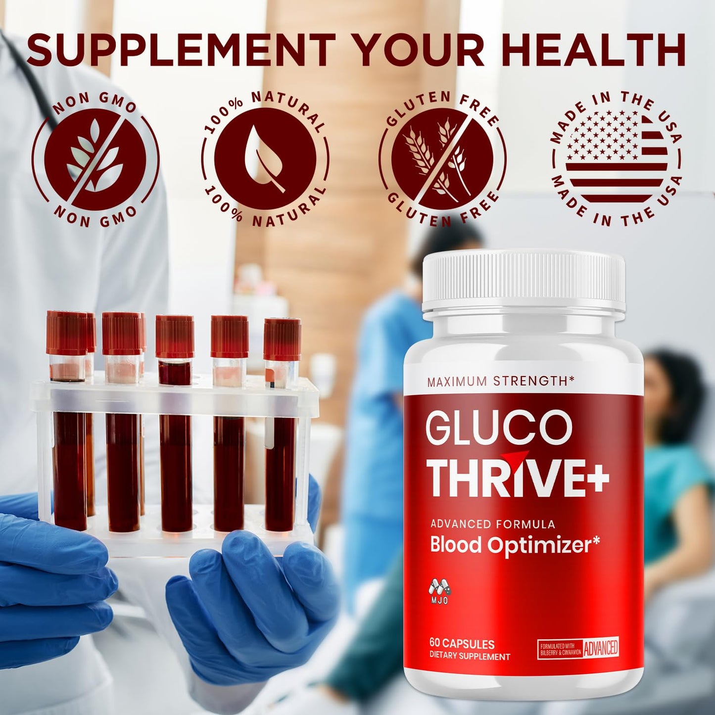 MJO Gluco Thrive Blood Health Support Capsules, 180 Capsules