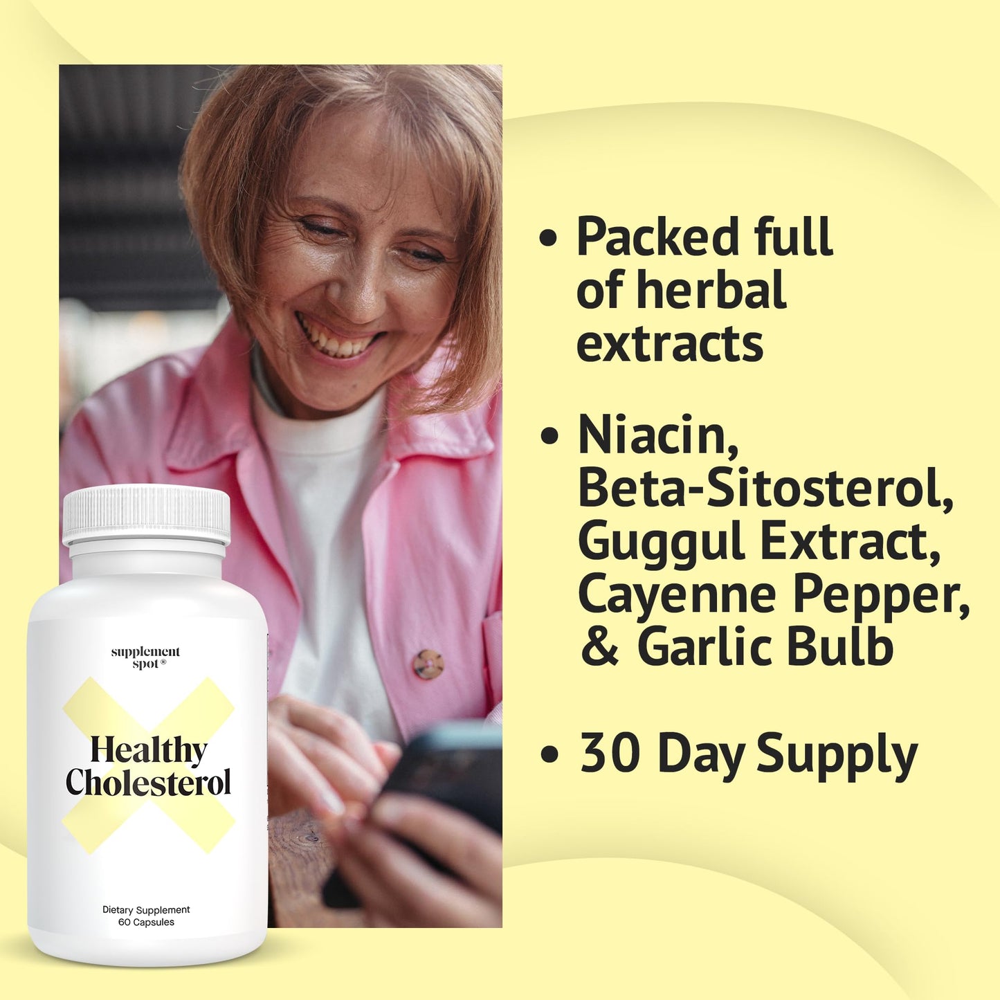 Supplement Spot Choless Control Supplement Vitamin B3, Beta Sitosterol, Niacin, & Cayenne Pepper 1 Capsule