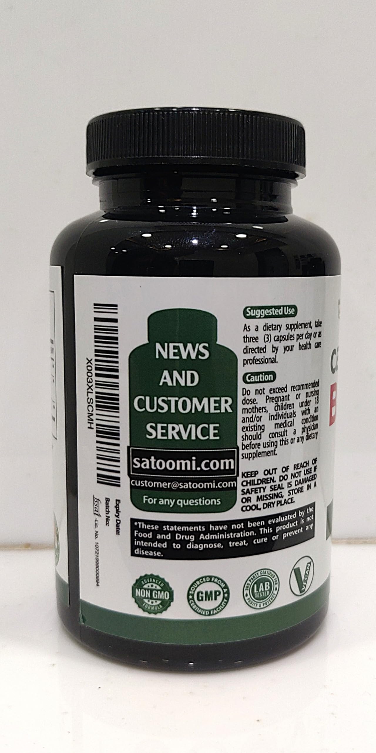 Satoomi Berberine Supplement with Organic Ceylon Cinnamon Bark & Bitter Melon - 3in1, 60 Vegan Capsules