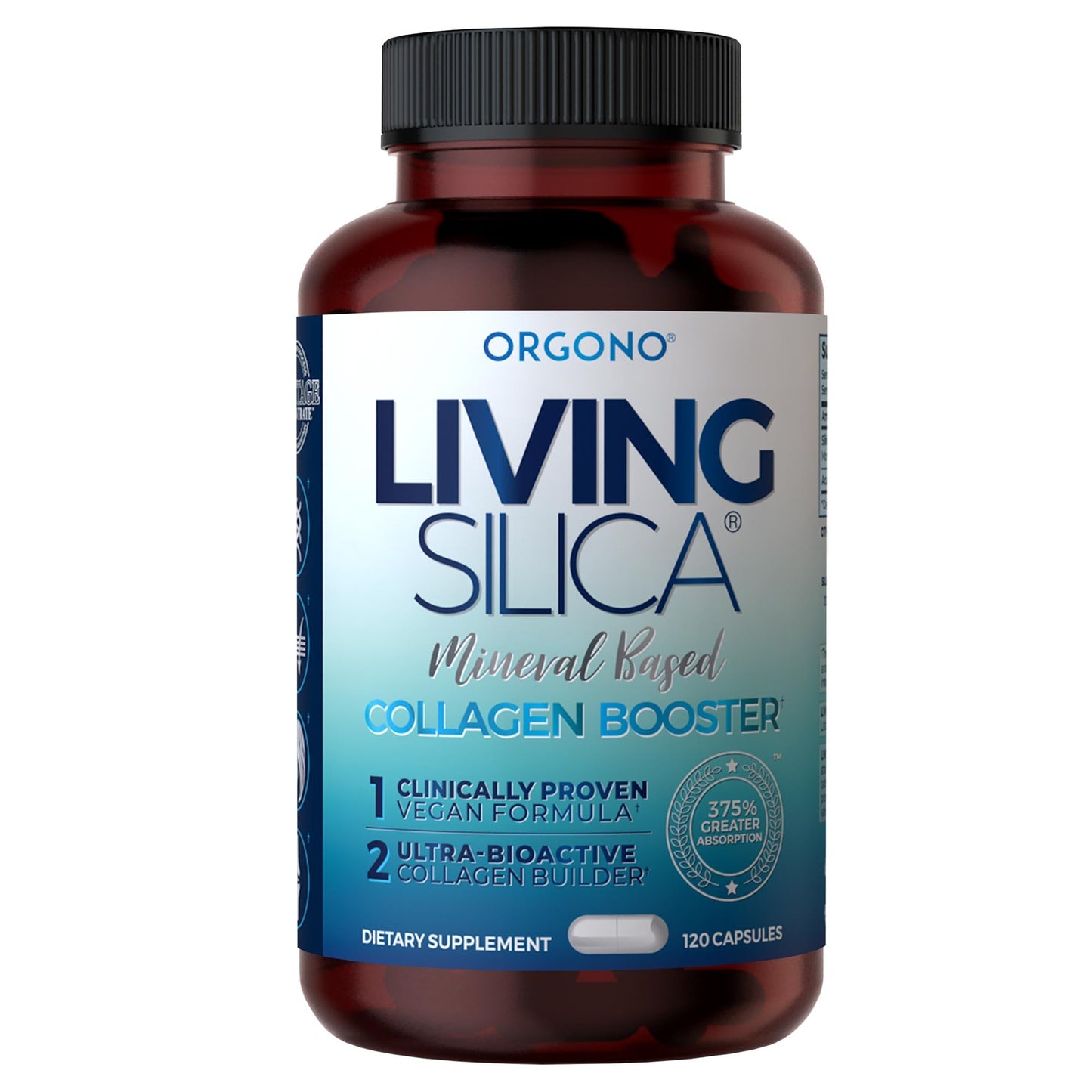 Living Silica ORGONO Mineral-Based Collagen Booster Capsules, 120 Capsules