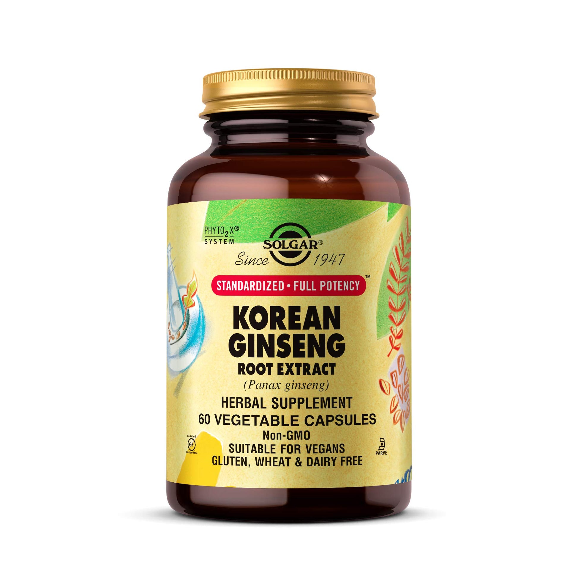 Solgar Korean Ginseng Root Extract Capsules, 60 Count