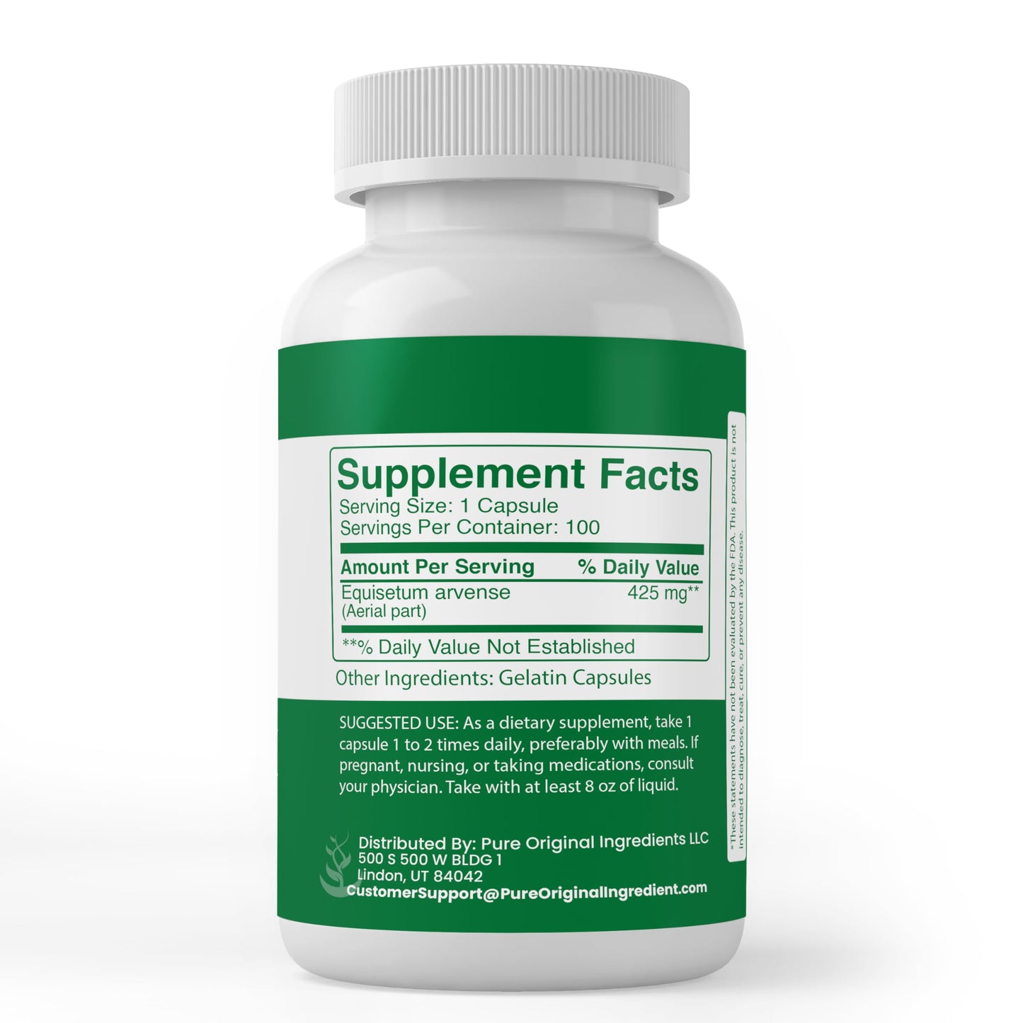 Pure Original Ingredients Horsetail Capsules, 100 Count