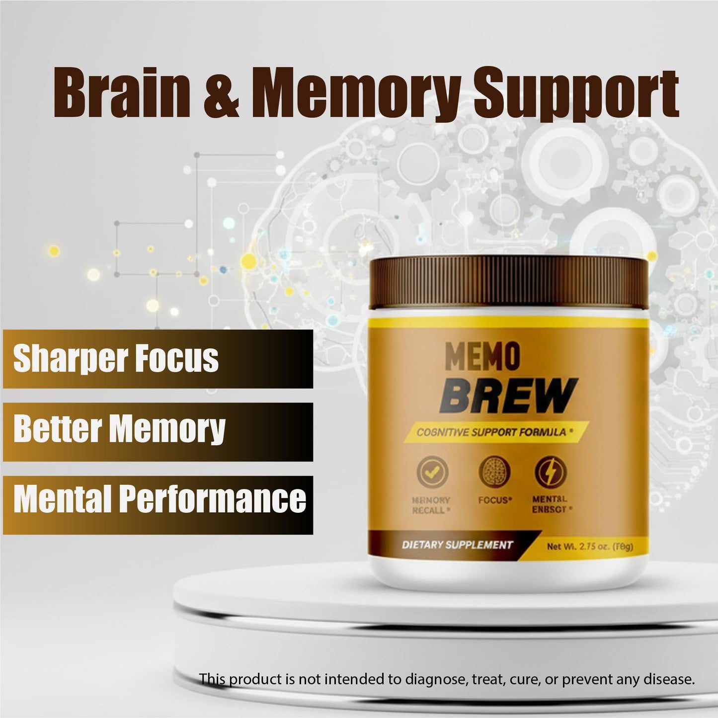 SPRESSO Memo Brew Powder, 2.75 Ounce